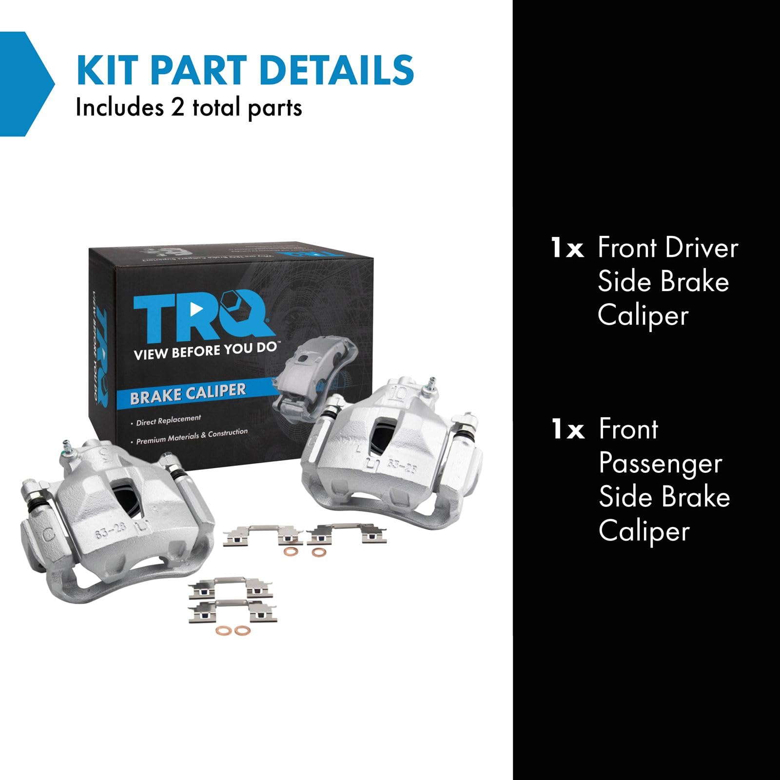 Trq Front Brake Caliper Set Compatible With 2005-2007 Toyota Avalon 2005-2006 Camry 2004-2010 Sienna 2004-2008 Solara