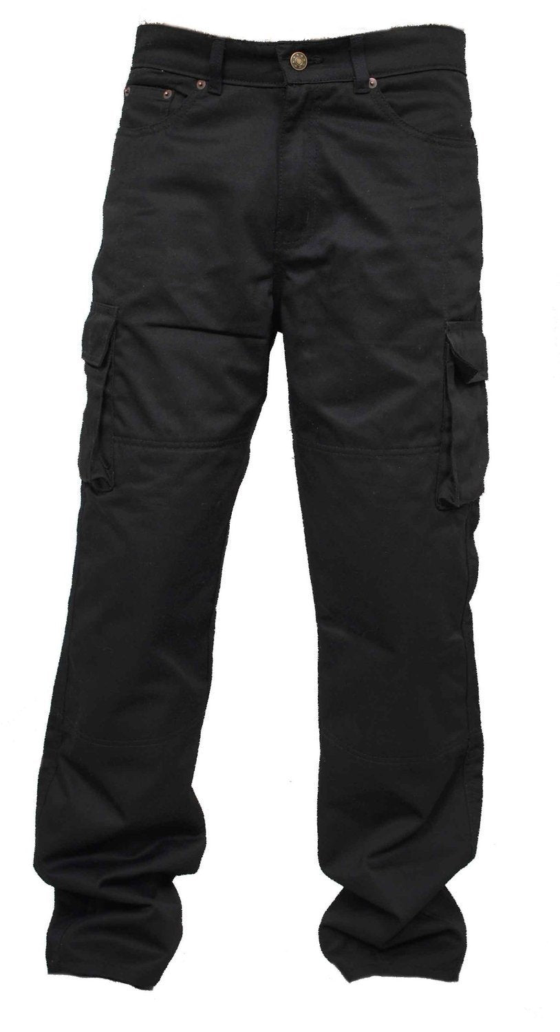 Newfacelook Men'S Motorcycle Cargo Jeans Pants Reinforced With Aramid Fiber, Black, W38 L30