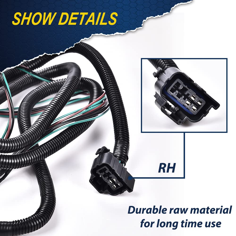 Pit66 Left & Right Tail Light Lamp Wiring Harness, Compatible With 07-14 Chevy Silverado/08-14 Gmc Sierra Lh Rh Side