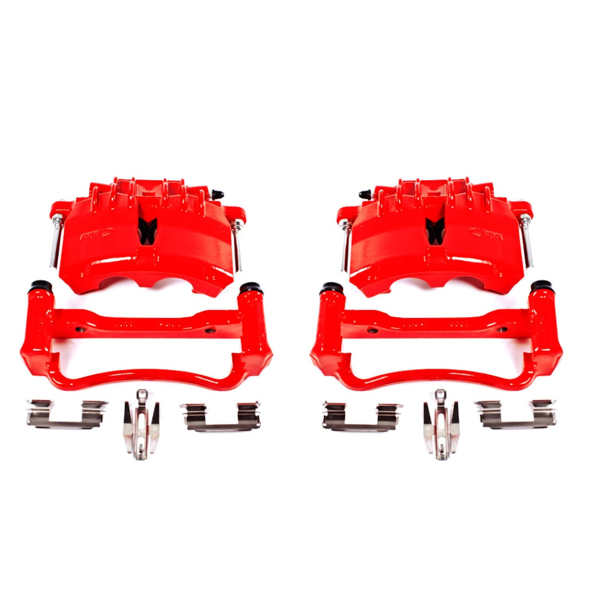 Power Stop Caliper Set for Ford Mustang 2003-2004 [Model Specific] Front Pair of High-Temp Red Powder Coated Calipers S4838