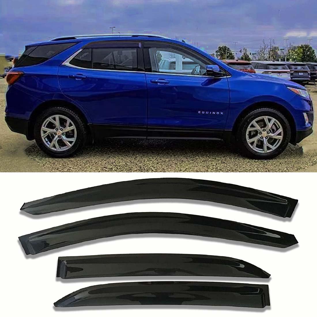 Side Window Visors Rain Guards Vent Deflectors For Chevrolet Equinox 2018 2019 2020 2021 2022 2023 2024 Window Vents Shield Sun