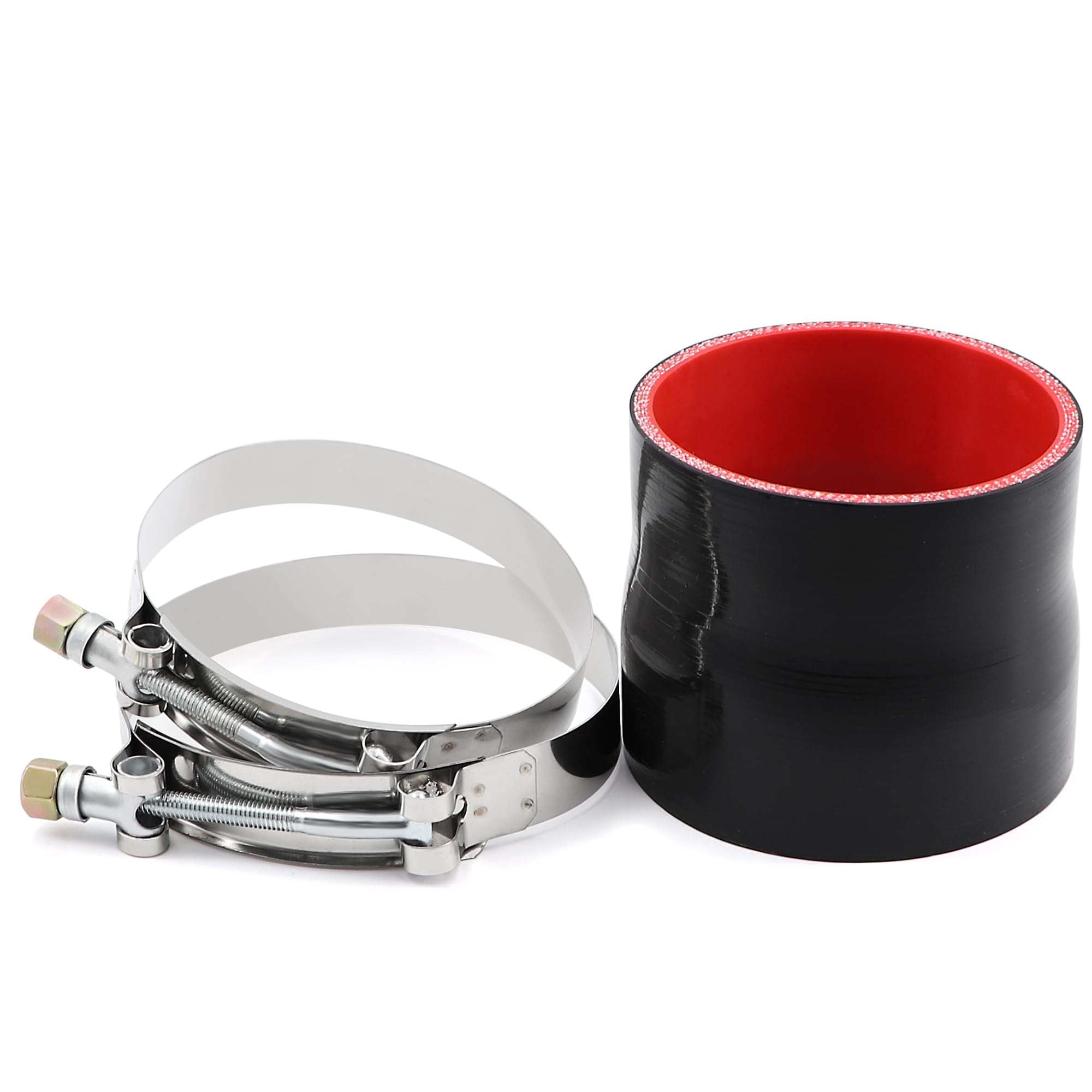 Taukealugs Straight Reducer Coupler Silicone Hose ID 3-1/2-inch to 3-3/4-inch 4-Ply with Stainless Steel T-Bolt Clamp for Turbo/