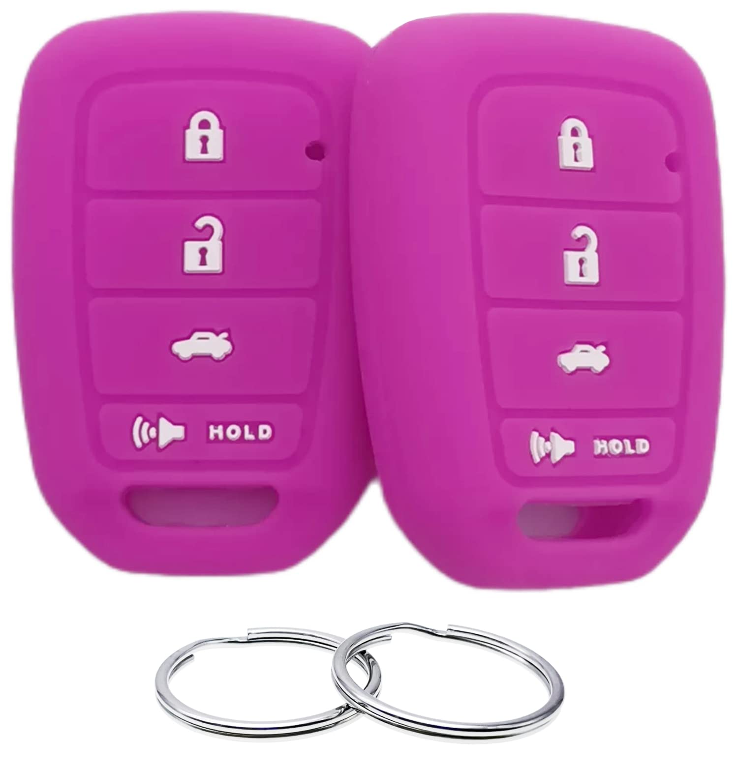 Reprotecting Silicone Rubber Key Fob Cover Compatible With 2013-2021 Honda Accord Cr-V Civic Crosstour Fit Mlbhlik6-1T Mlbhlik6-1Ta (Purple Purple)