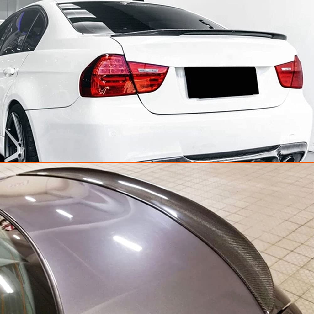 MCARCAR KIT E90 Real Carbon Fiber Trunk Spoiler for BMW 3 Series E90 M3 Sedan 2008-2012 & E90 Sedan 2006-2011 325I 328I 330I 335