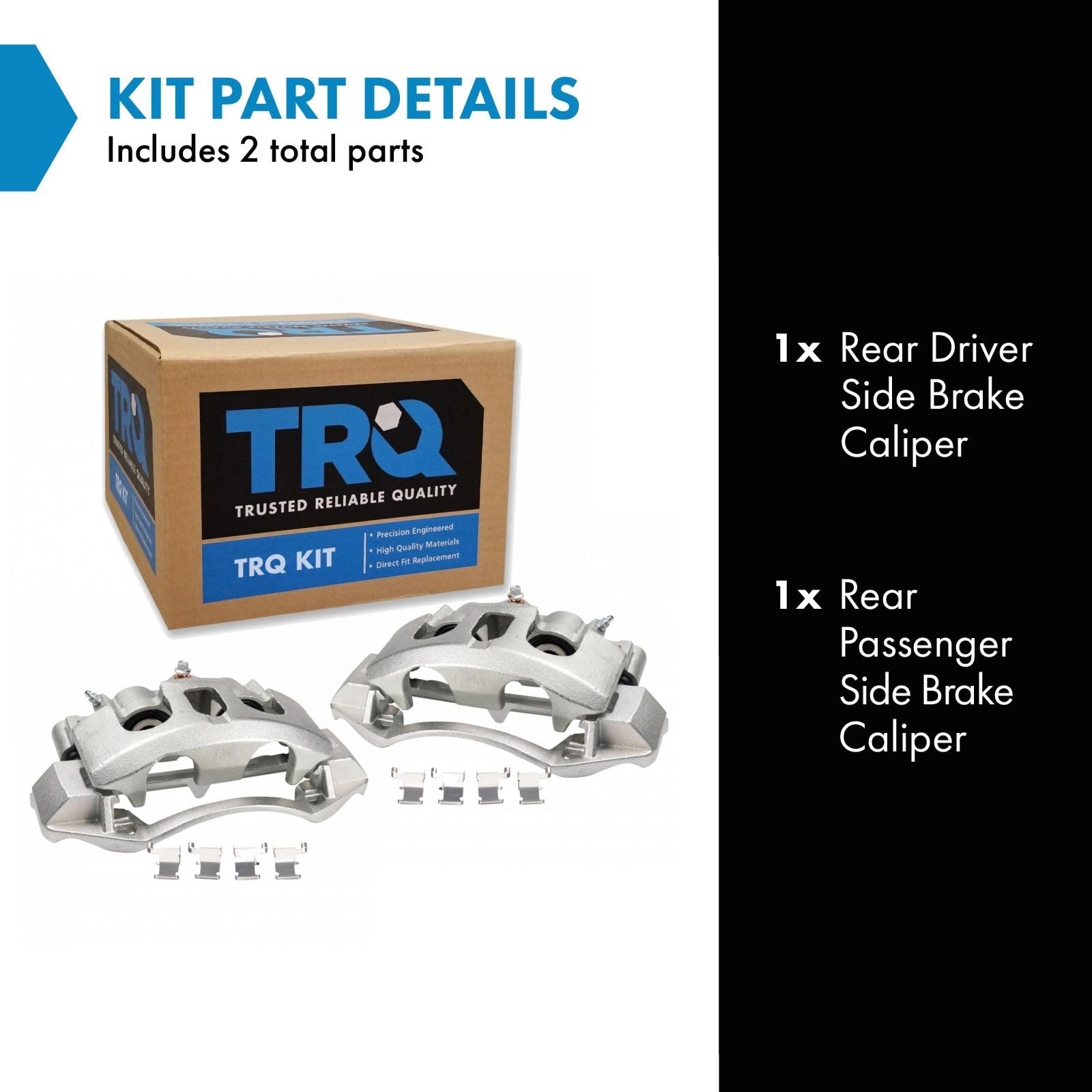 Trq Rear Brake Caliper Set Compatible With 2012-2019 Nissan Nv1500 Nv2500 Nv3500 2016-2019 Titan Xd