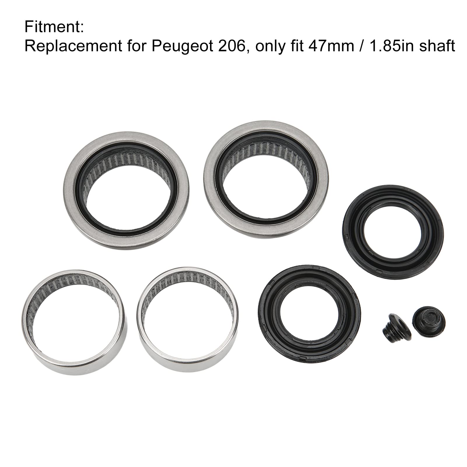 Acouto Rear Axle Beam Repair Kit 5131A6 For Peugeot 206 47Mm Shaft Steel Alloy 8Pcs Car Rear Axle Beam Bearing Repair Set 513272 517407 517914