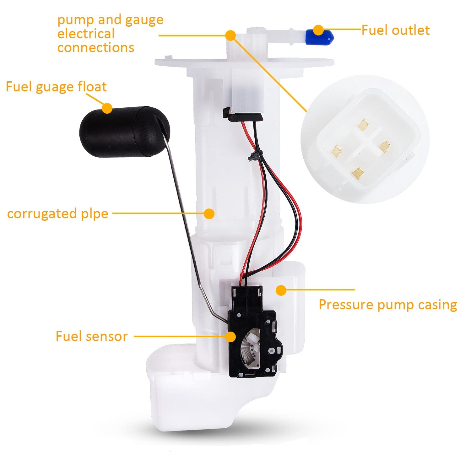 RANSOTO 49040-0718 Fuel Pump Module Assembly Compatible with 2009-2020 Kawasaki Mule 4000 4010 Mule SX TERYX 750 KRF750 Replace