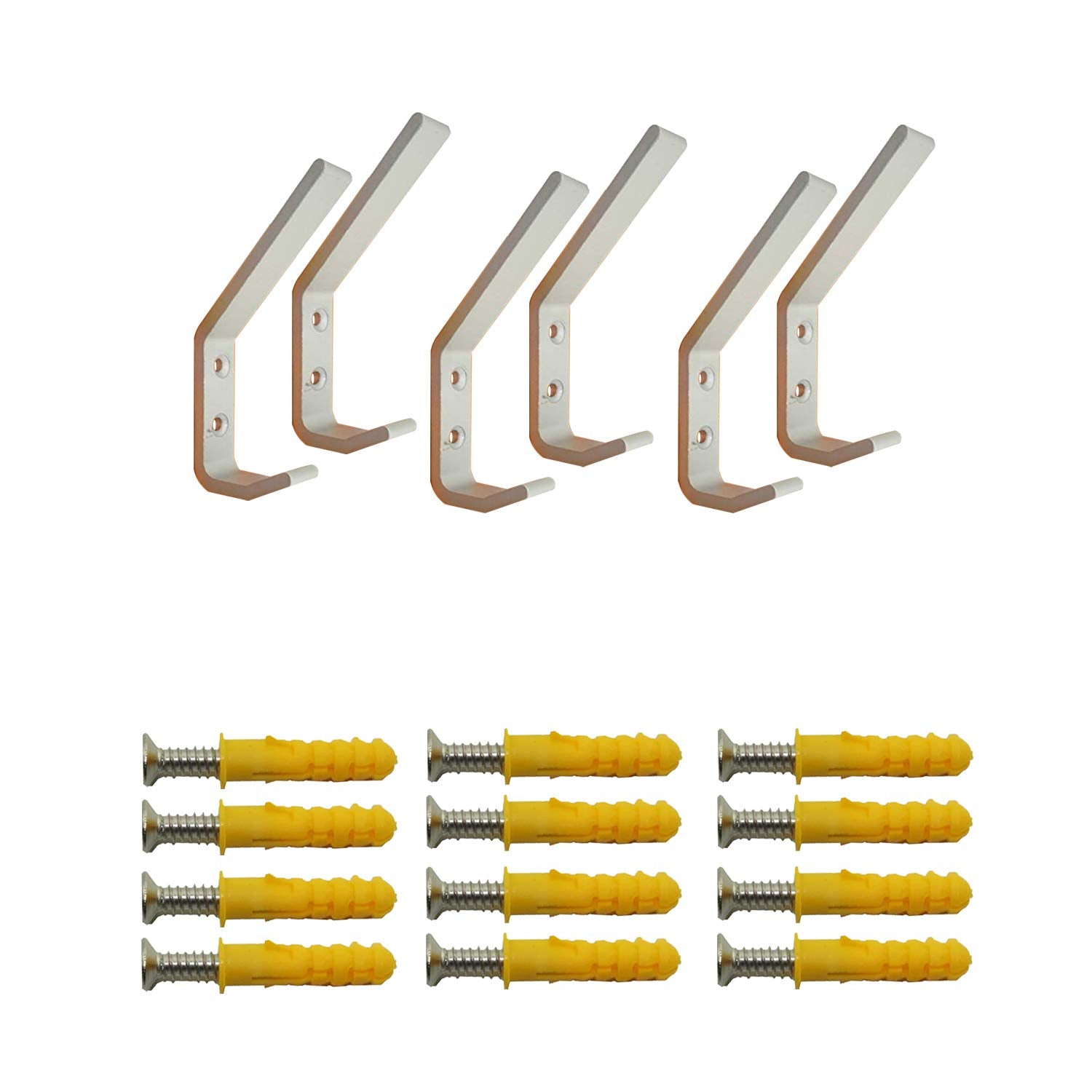 Ebaokuup 6 Set Helmet Holder-Motorcycle Helmet Holder Hook,Wall Mounted Equestrian Helmet Storage Rack Hanger, Motorbike Cloth Wall Mount Display Rack With Mounting Screws(6 Pcs Hook+ 12Pcs Screws)