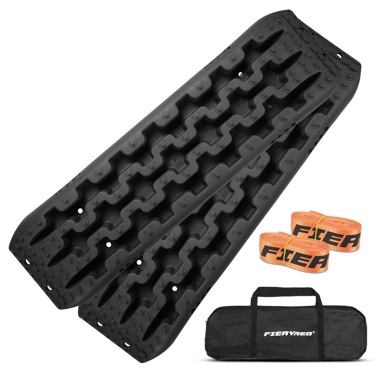 Fieryred Traction Boards Offroad, Recovery Boards With 2 Leashes And Carry Bag, 2Pcs Traction Mat Recovery Tracks For Sand Mud S