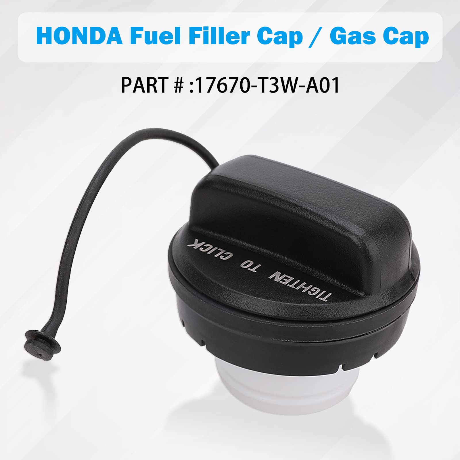 Gas Cap, Fuel Filler Cap Compatible With 2006-2020 Honda Accord, Civic, Cr-V, Fit, Hr-V, Insight, Odyssey, Pilot, Crosstour - Replaces 17670-T3W-A01
