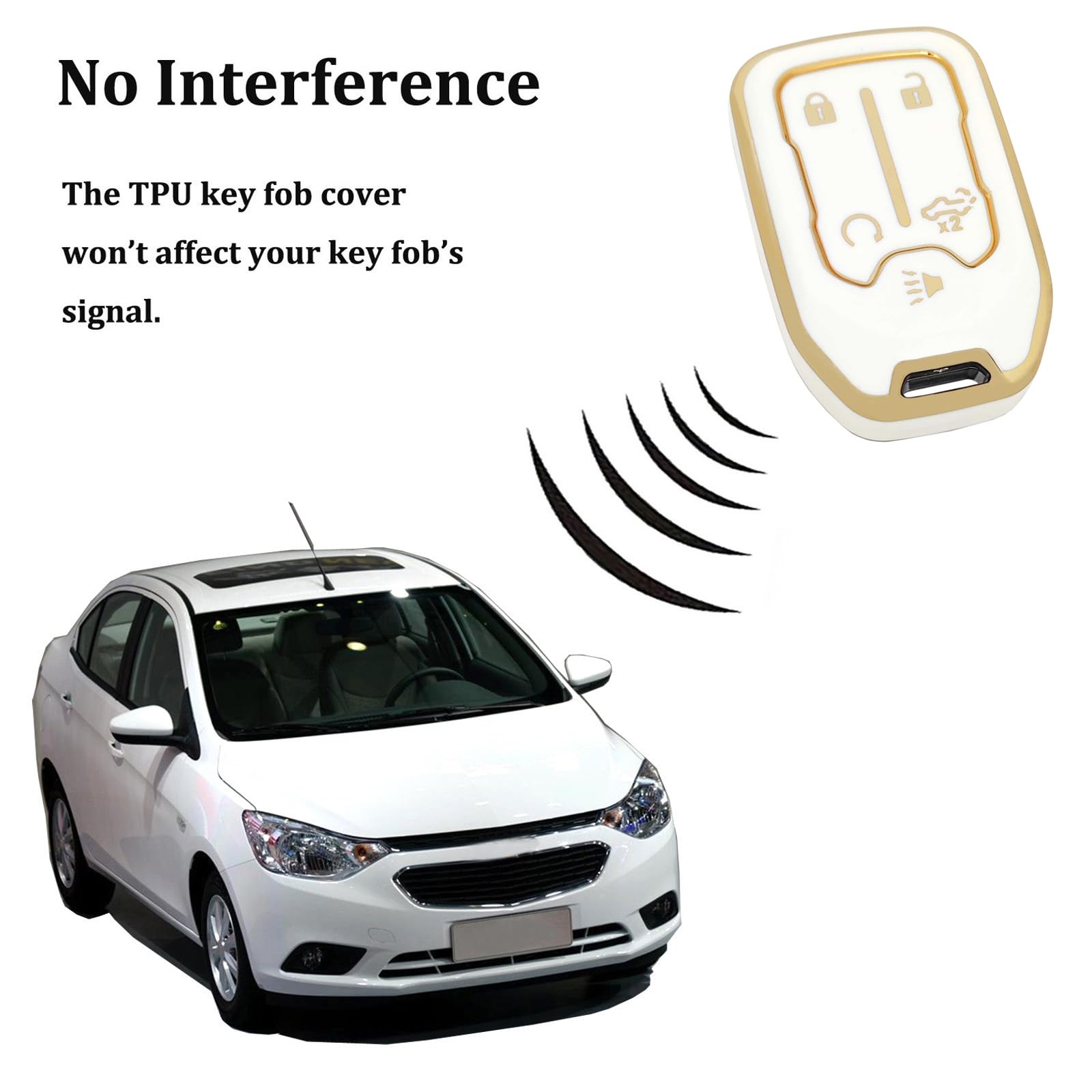 Arruweer Key Fob Cover For Chevy 2023-2019 Chevrolet Silverado Gmc Sierra 1500 2500Hd 3500Hd Key Fob Accessories With Keychain