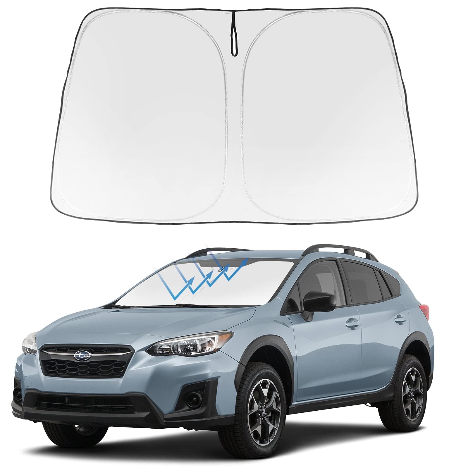 Proadsy Front Windshield Sun Shade Foldable Sunshade Protector Custom Fit 2018-2024 2025 Subaru Crosstrek, 2.0I Premium Limited Wagon Accessories 2025 Upgrade
