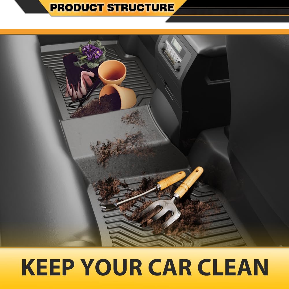 G-PLUS TPE Floor Mats Cargo Liners Compatible with Mazda CX-5 2017-2024 3PCS Floor Liners All Weather Full Cover Protection Blac
