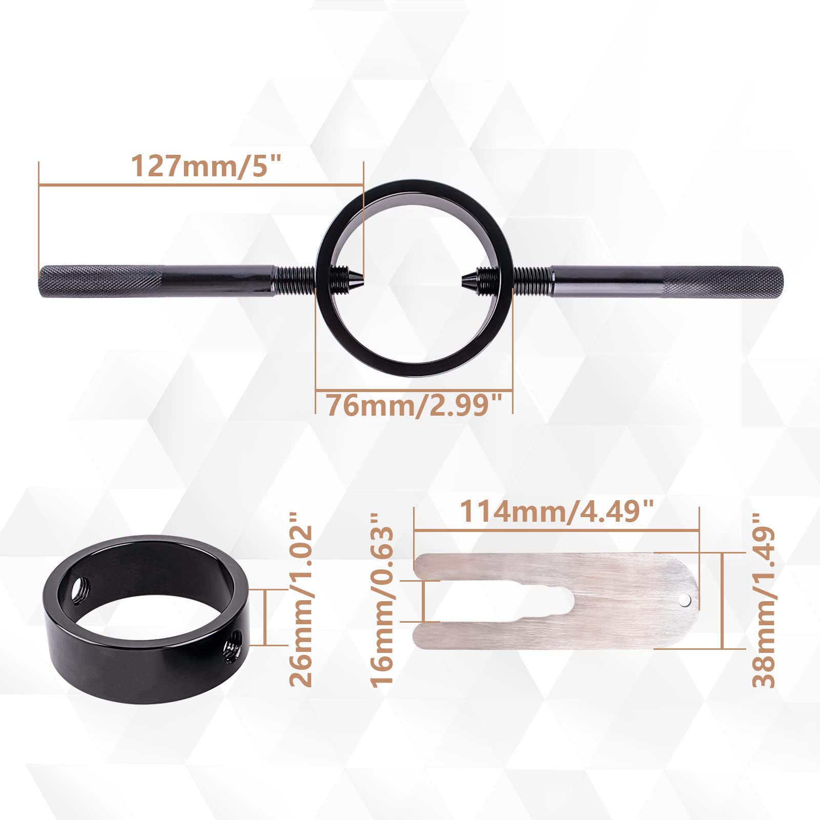 Amerbm Universal Motorcycle Fork Spring Compressor Tool Kit Works With Most Upside Down Streetbike & Motorcycle Forks