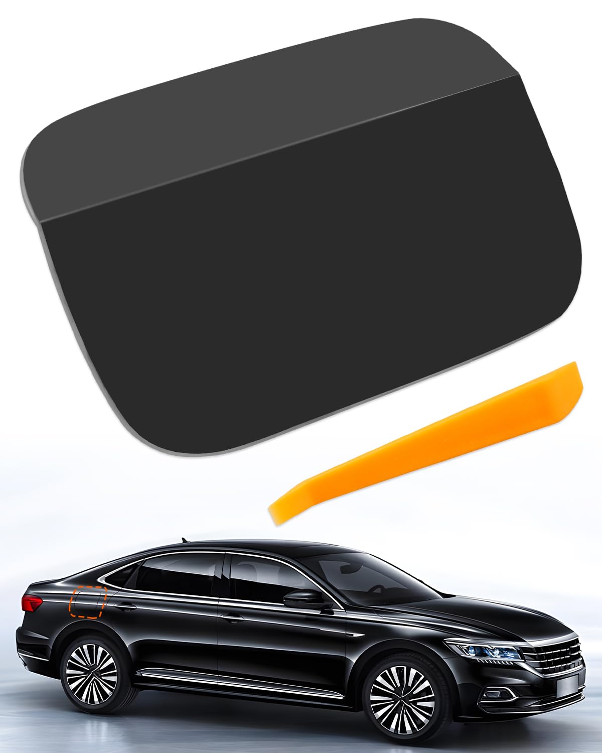 Fuel Gas Tank Door Cover Caps Filler Lid Cover Fit for VW Volkswagen Passat 2012 2013 2014 2015 2016 2017 2018, Replace 56180985
