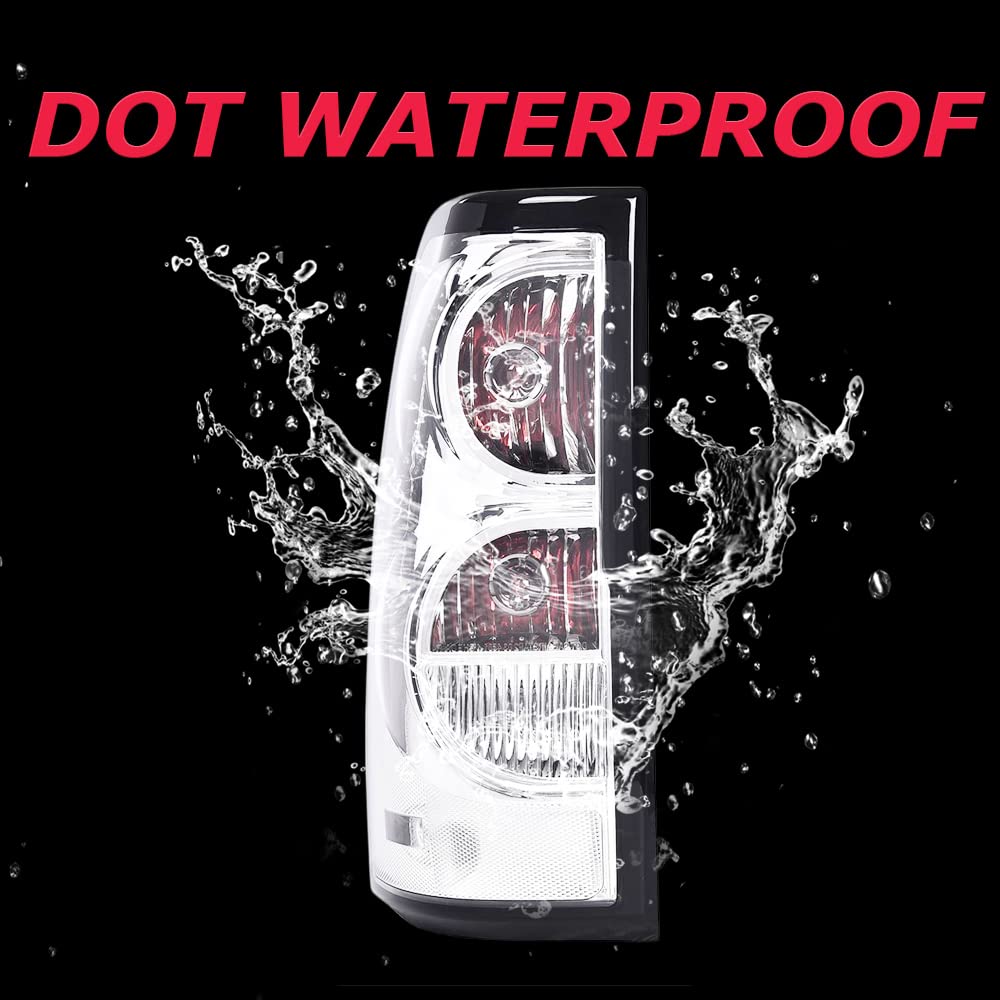 Pit66 Tail Lights Compatible With 2003 2004 2005 2006 Chevy Silverado Pickup Driver And Passenger Side Clear Lens Gm2800174, Gm2