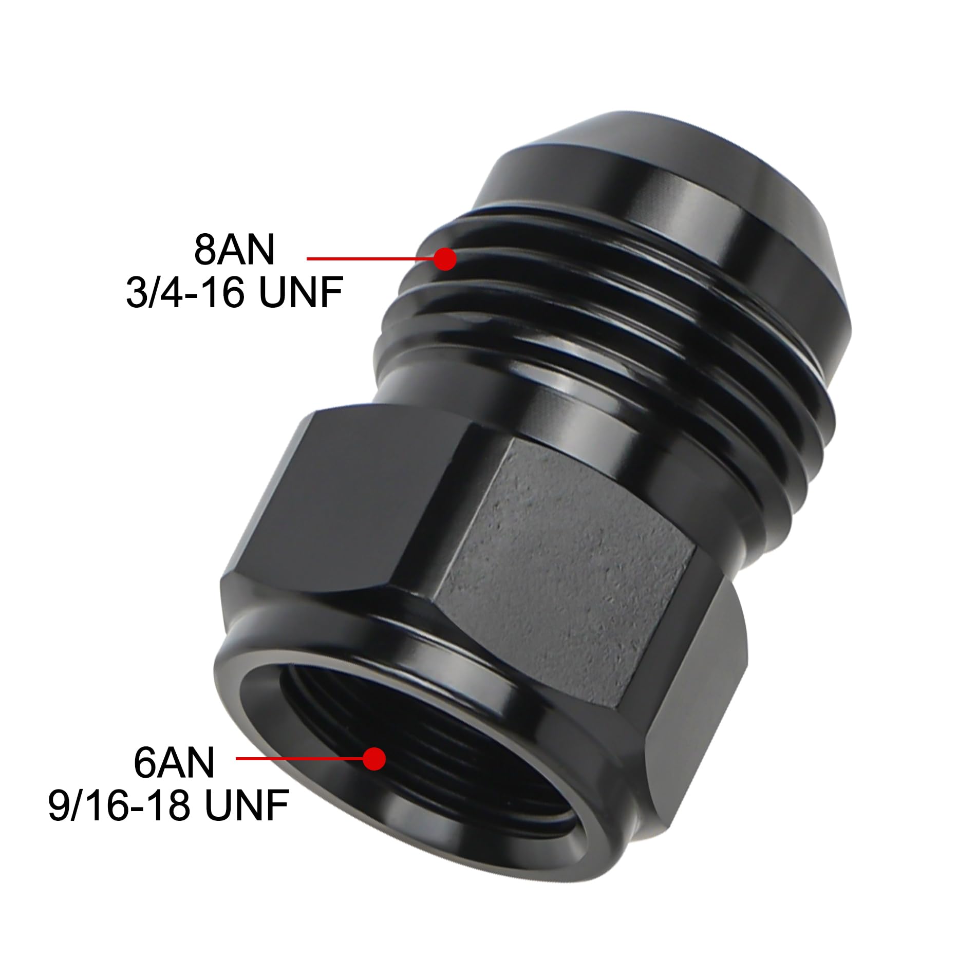 EVIL ENERGY 6AN Female to 8AN Male Falre Reducer Expander Adapter Fitting 2Pcs