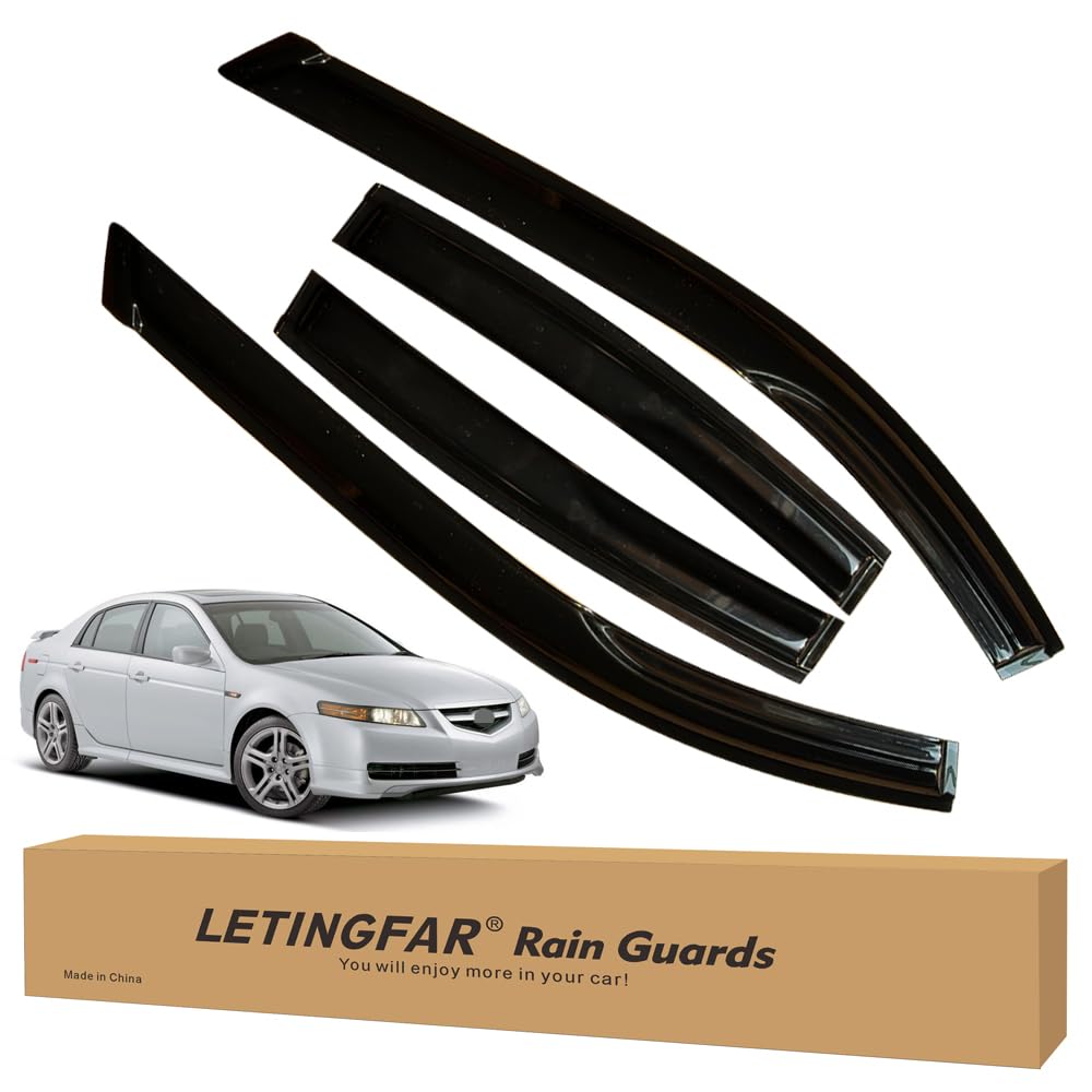 LETINGFAR Window Visors Rain Guards for Acura TL 2004 2005 2006 2007 2008 Accessories, Wind Deflectors Vent Shades for Acura TL