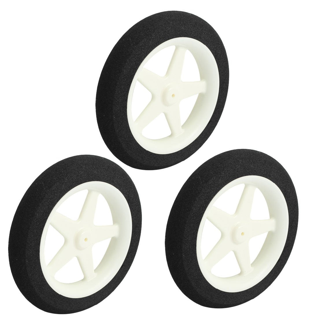 Uxcell 3Pcs Rc Airplane Glider Spare Parts Super Light Sponge Wheel 76X12.7Mm
