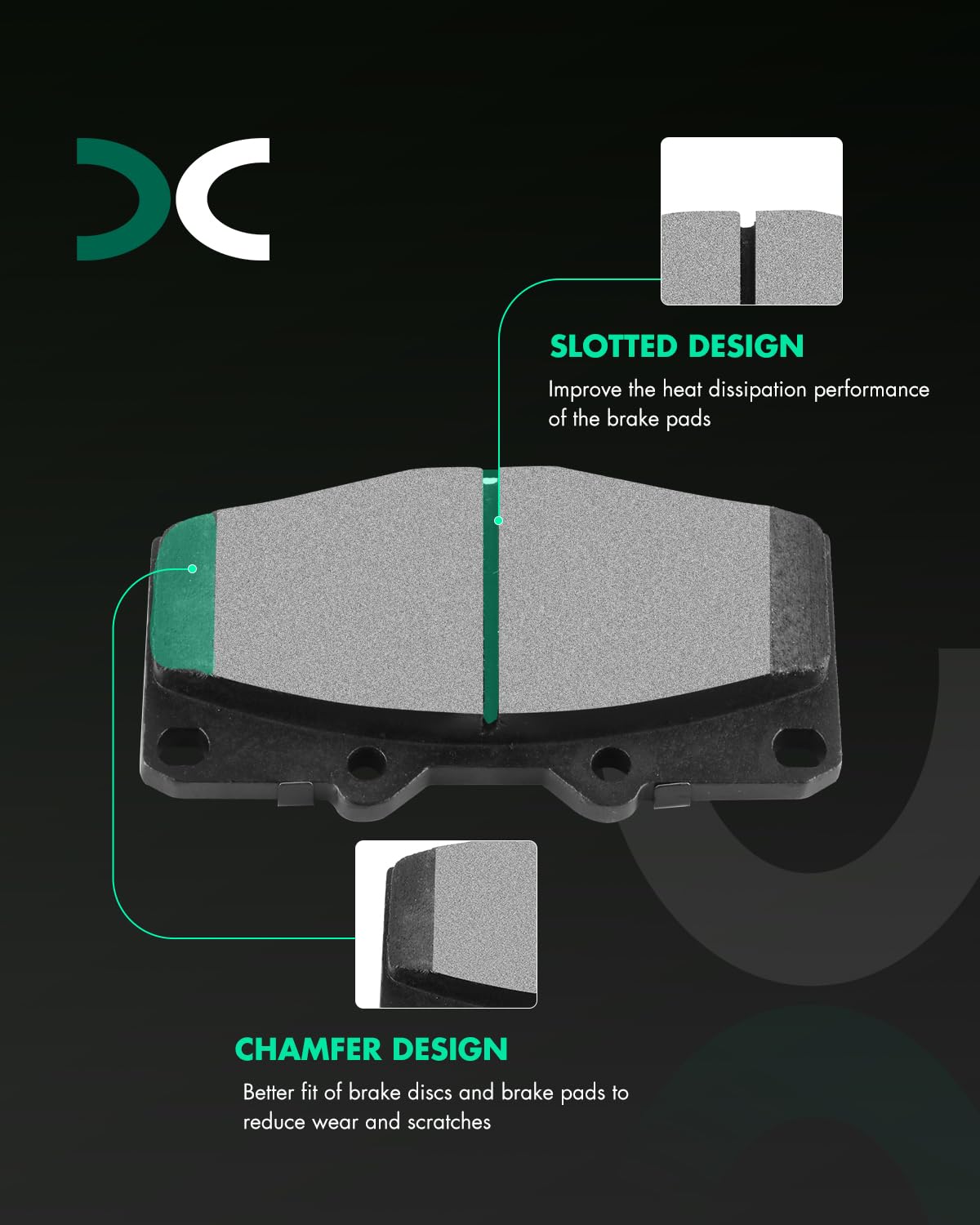 Scitoo D606 D410 Front Rear Semi-Metallic Brake Pads Sets Fit For Lexus Gx460 10-17,For Lexus Gx470 03-09,For Toyota 4Runner 200