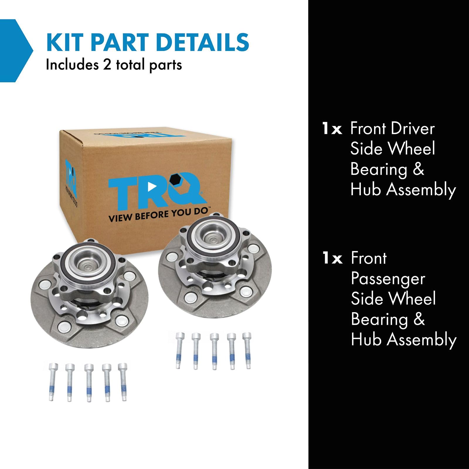 Trq Front Wheel Hub Bearings Assembly Set Compatible With 2015-2019 Ford Transit-150 Transit-250 Transit-350 Transit-350 Hd