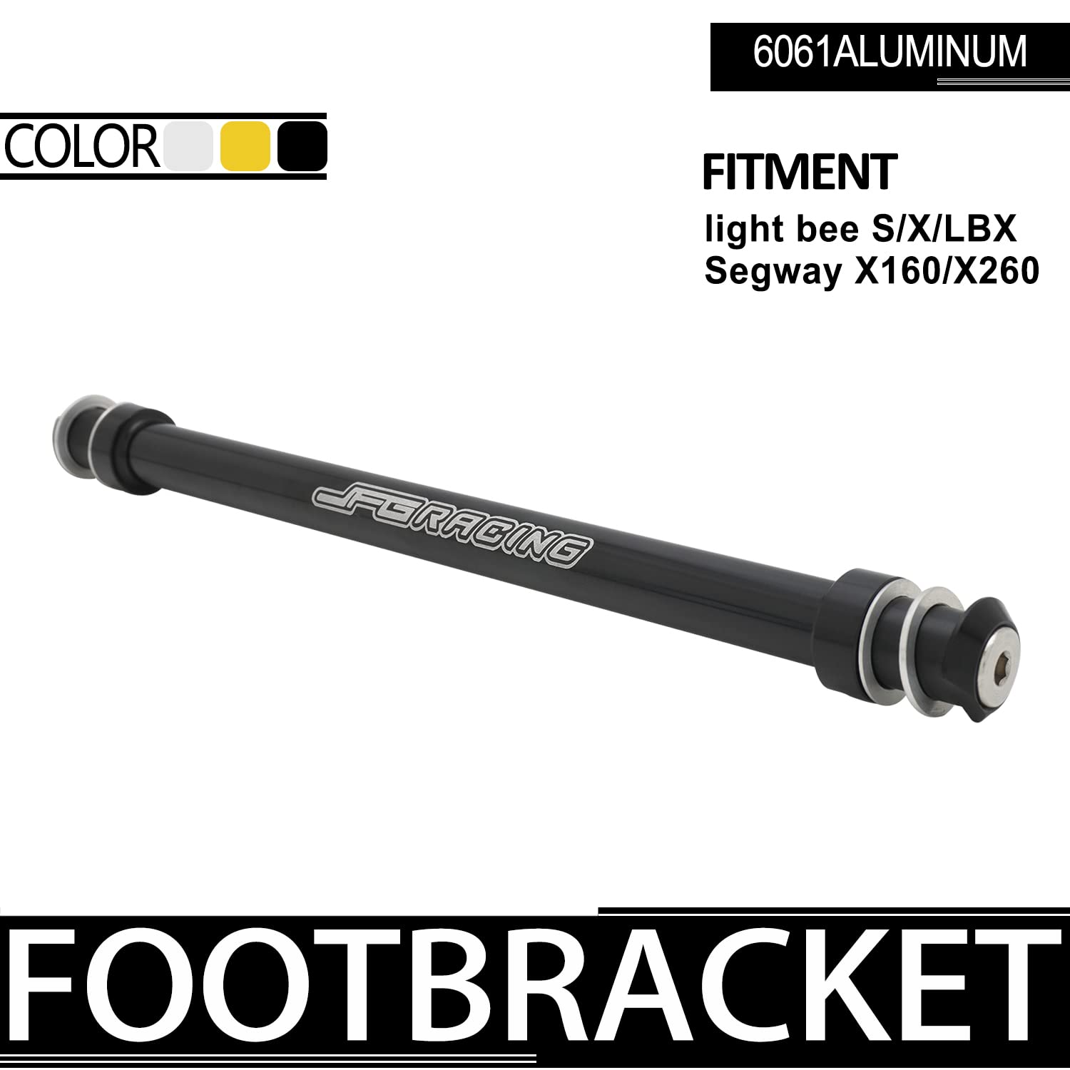 JFG RACING Footpegs Support Brace - CNC 7075 Aluminum, Black, With Screws, for Sur Ron Light Bee X/S/X160/X260