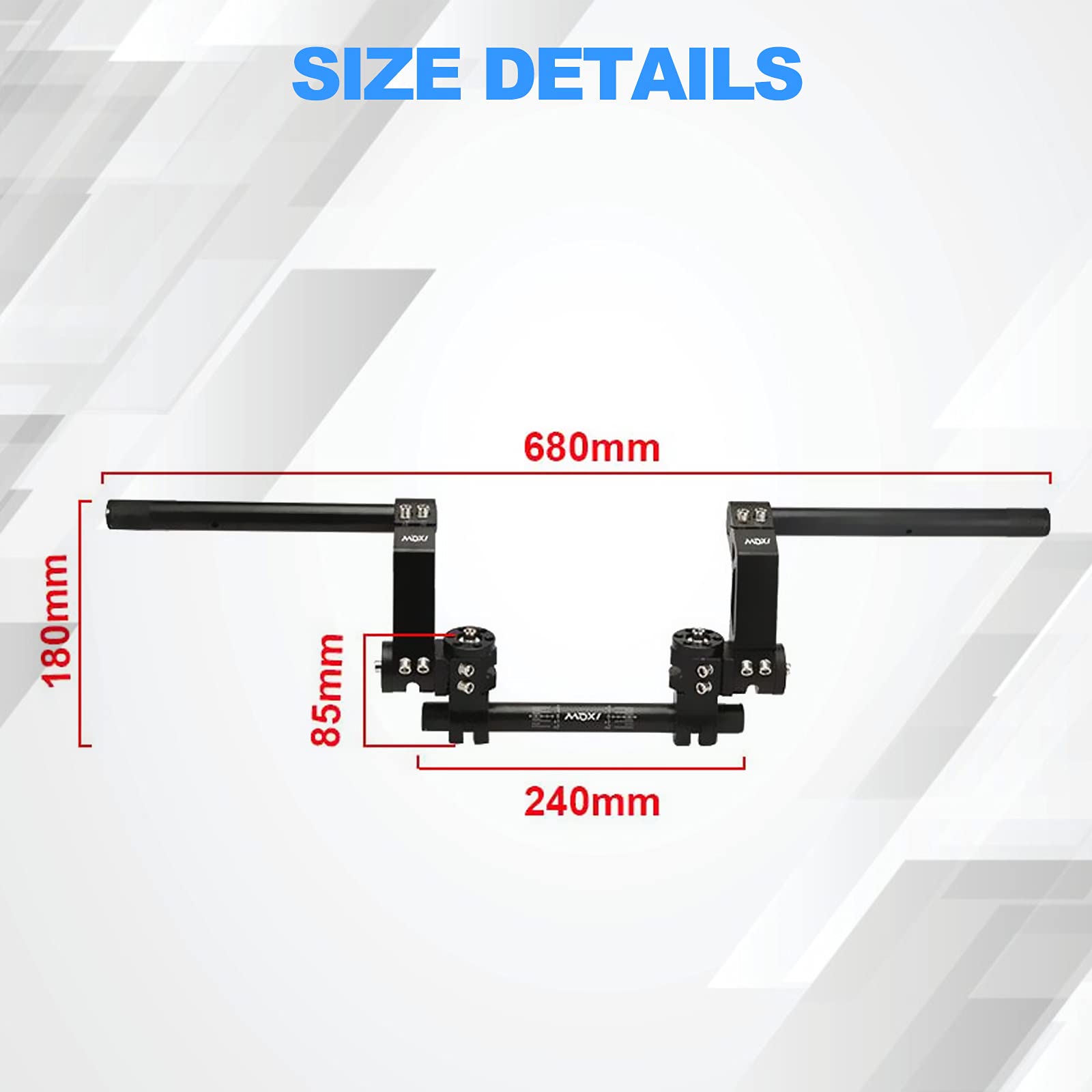 Oxmart 7/8' 22Mm Adjustable Motorcycle Handlebars Handle Bar, Detachable Black Steering Hangers Handle Bars System For 125Cc Scooter Models 1 Pair