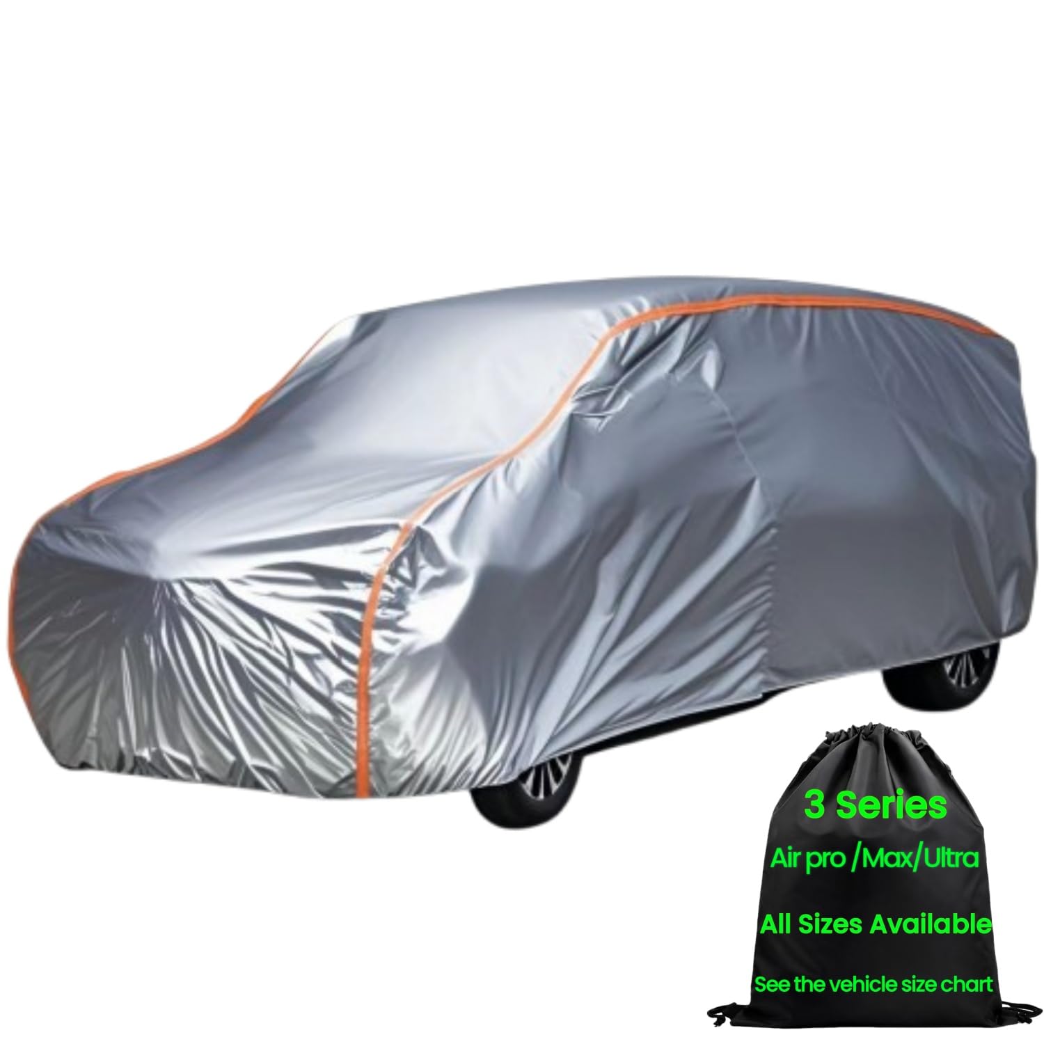Anitant Durable Bright Silver Four Seasons Mini Van Cover Waterproof All Weather Large Car Cover For Van Full Size Fit Vans Unde