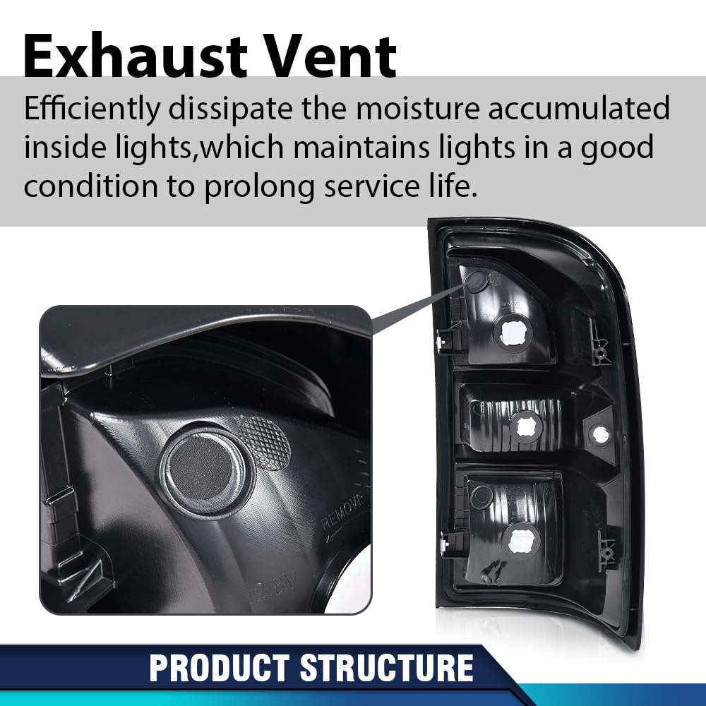 Pit66 Smoke Lens Tail Lights Compatible With Gmc Sierra 1500 2500 Hd 3500 Hd 2014 2015 2016 2017 2018 2019 Drive & Passenger Sid