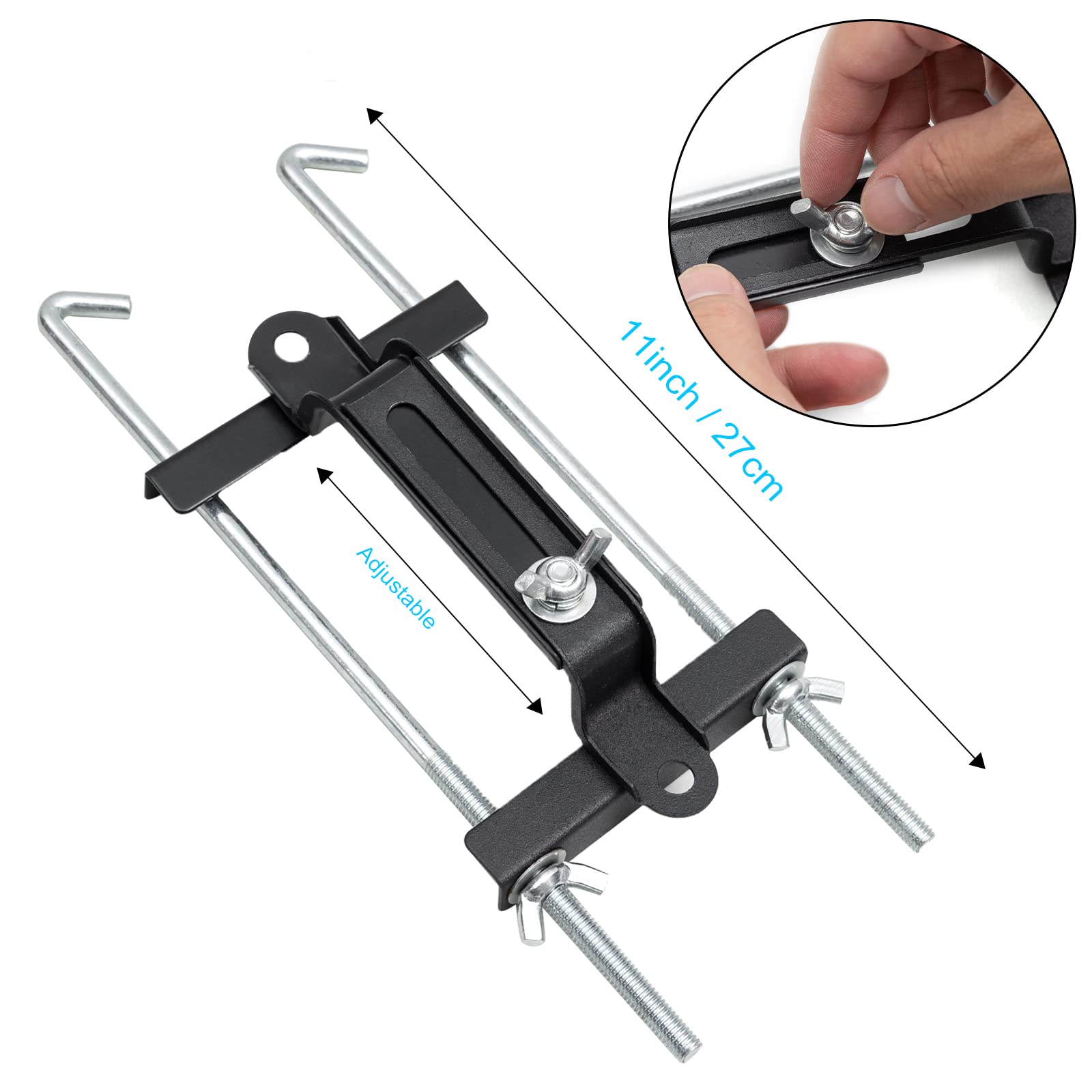 Aoerzn Premium Adjustable Battery Hold Down Tray, Universal Crossbar with J Bolt, 11in / 27cm, Corrosion Resistant for SUV Car