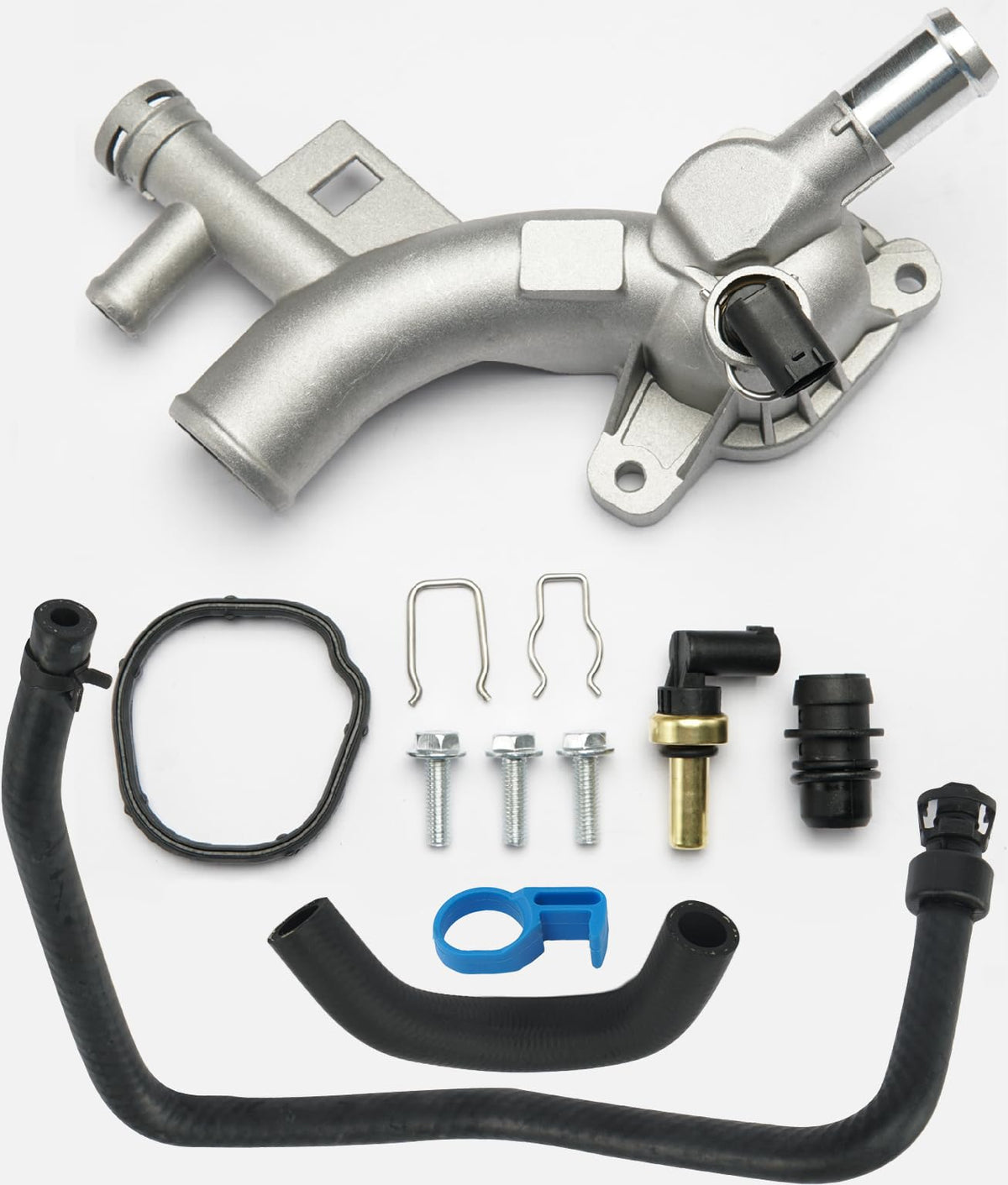 Aluminum Engine Coolant Housing Water Outlet Kit with Inlet Hose and O ...