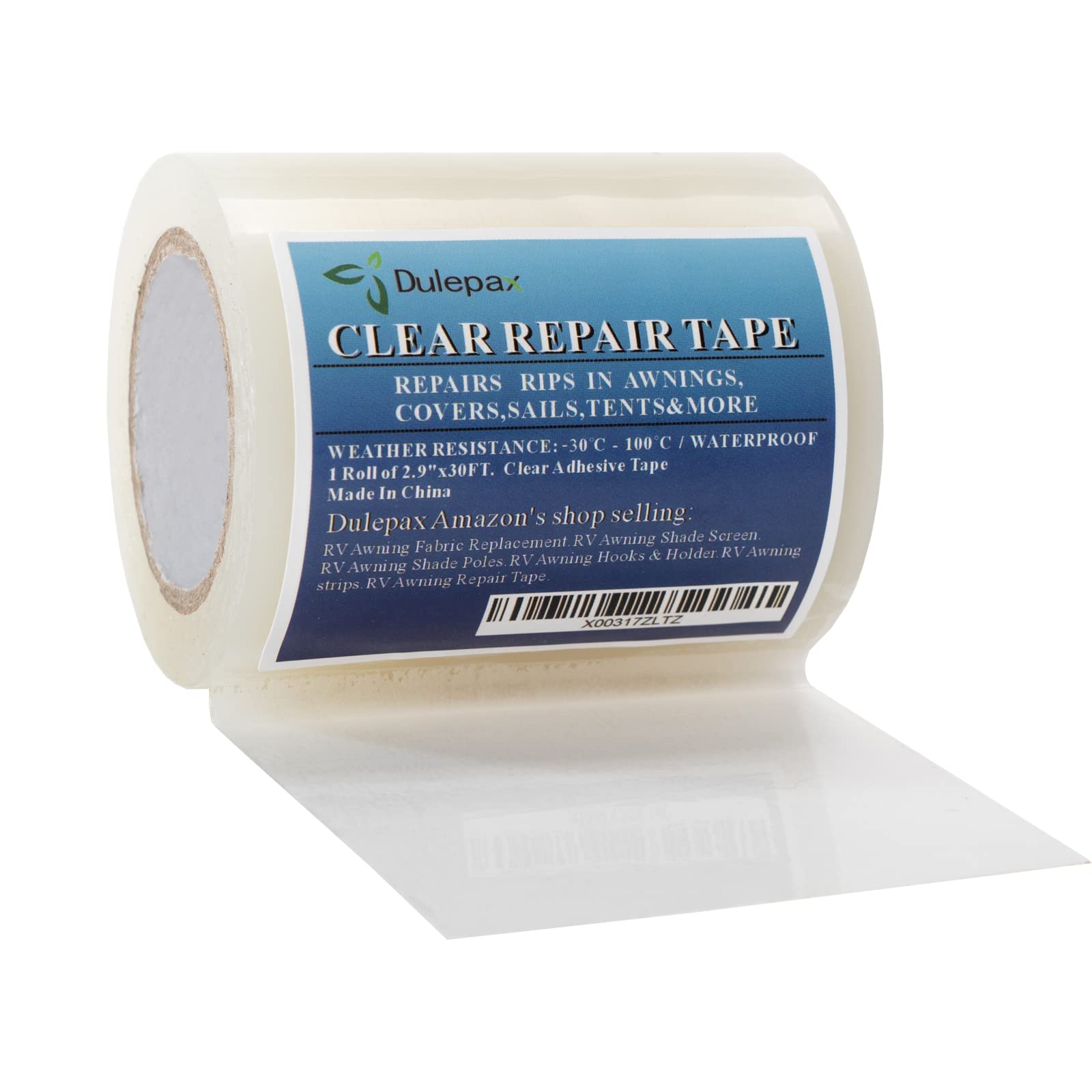 Dulepax-Tent Repair Tape,Awning Repair Tape,Boat Covers Repair Tape,RV Covers Repair Kit,Tarp Repair Kit,Canvas Pctch Kit,Sail T