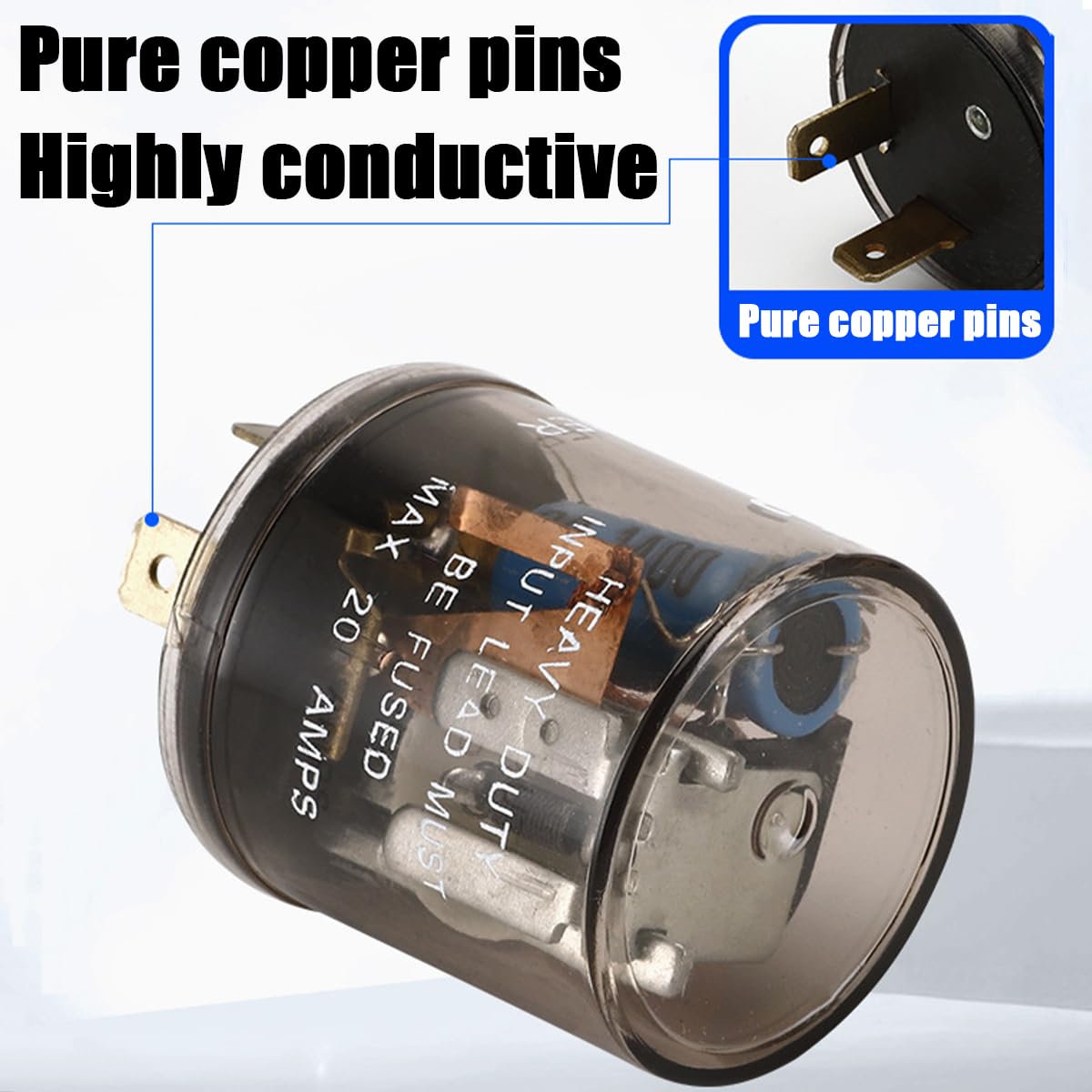 Zipelo 2 Pin Electronic Flasher Relay, 2 Pcs 12V Car Led Turn Signal Flasher Relay, Prong Round, Fix Turn Signal Bulbs Fast Hype