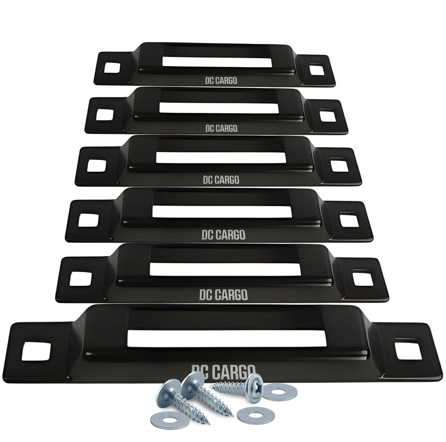 Dc Cargo Mall Indoor E Track Tie-Down - 1-Slot Plate (6-Pack) - Mini Anchor For Ratchet & Cam Straps - Trailers, Trucks, Pickups
