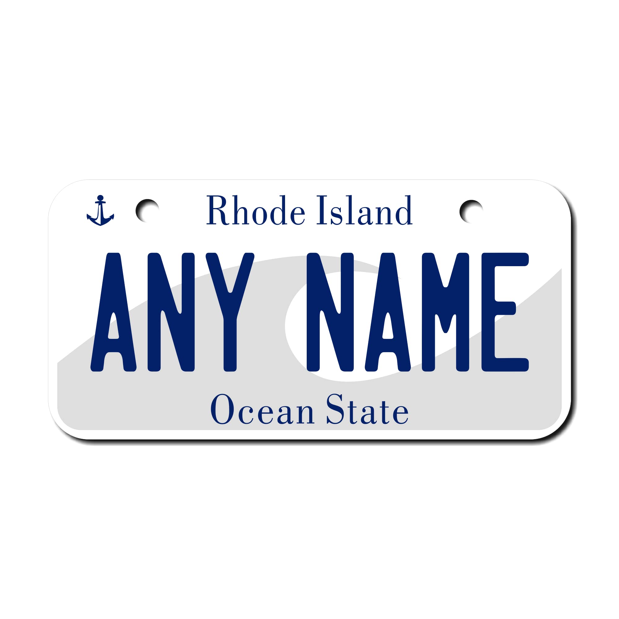 Teamlogo Personalized Rhode Island License Plate - Sizes For Kid 'S Bikes, Cars, Trucks, Cart, Key Rings Version 1 (3 X 6 Alumin