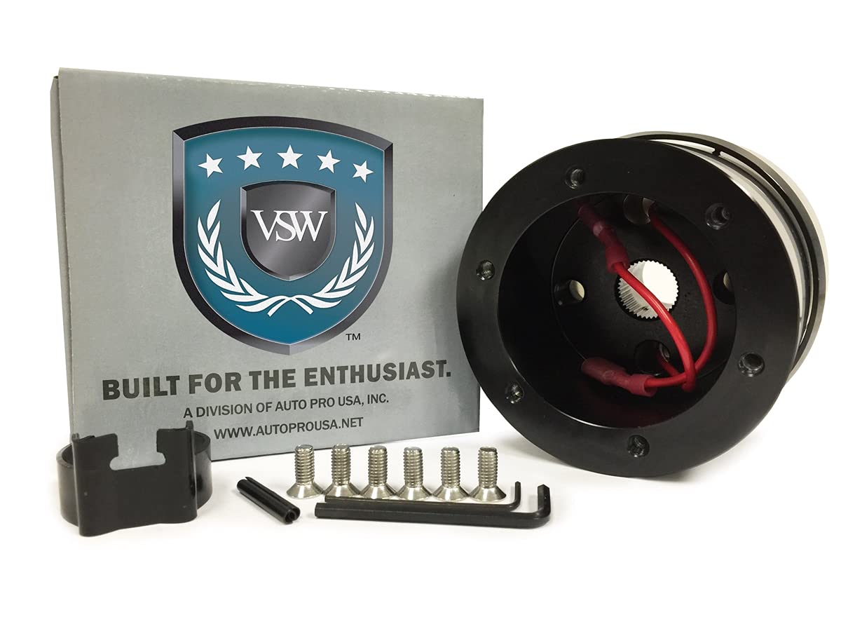 VSW Steering Wheel Hub Adapter 6 Bolt (Black) Compatible with 196567 Ford Mustang, 6672 Bronco, 6570 Falcon, 6669 Comet, 67 