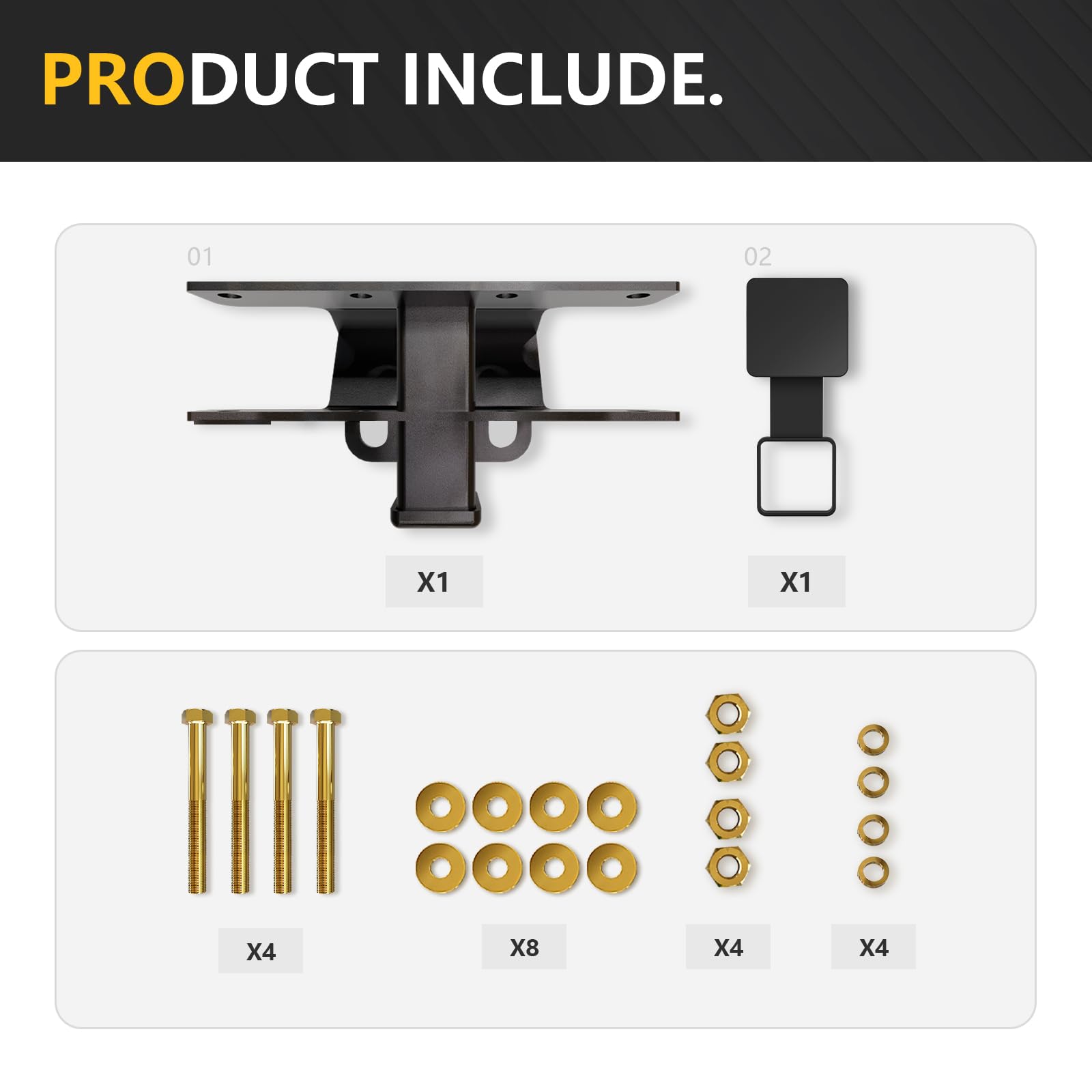 Yzona For Jeep Wrangler Tow Hitch Trailer Kit With 4-Pin Wiring Harness Compatible With 2007-2018 Jeep Wrangler Jk Jku Hitch Rec