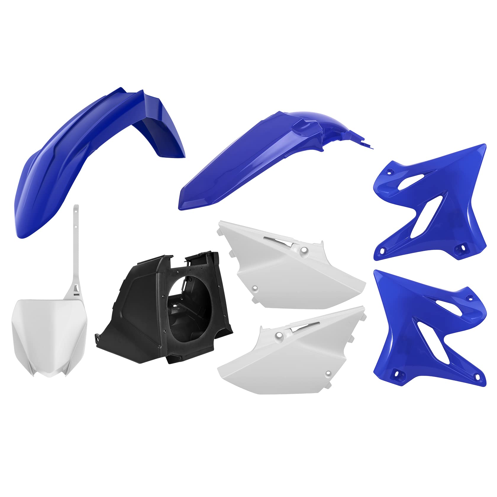 Polisport Full Plastic Kit For Yamaha Yz 125/250 (2002-2021) Oem Quality Restyling Kit With Superior Fit, Flexibility, And Durability (Blue/White)
