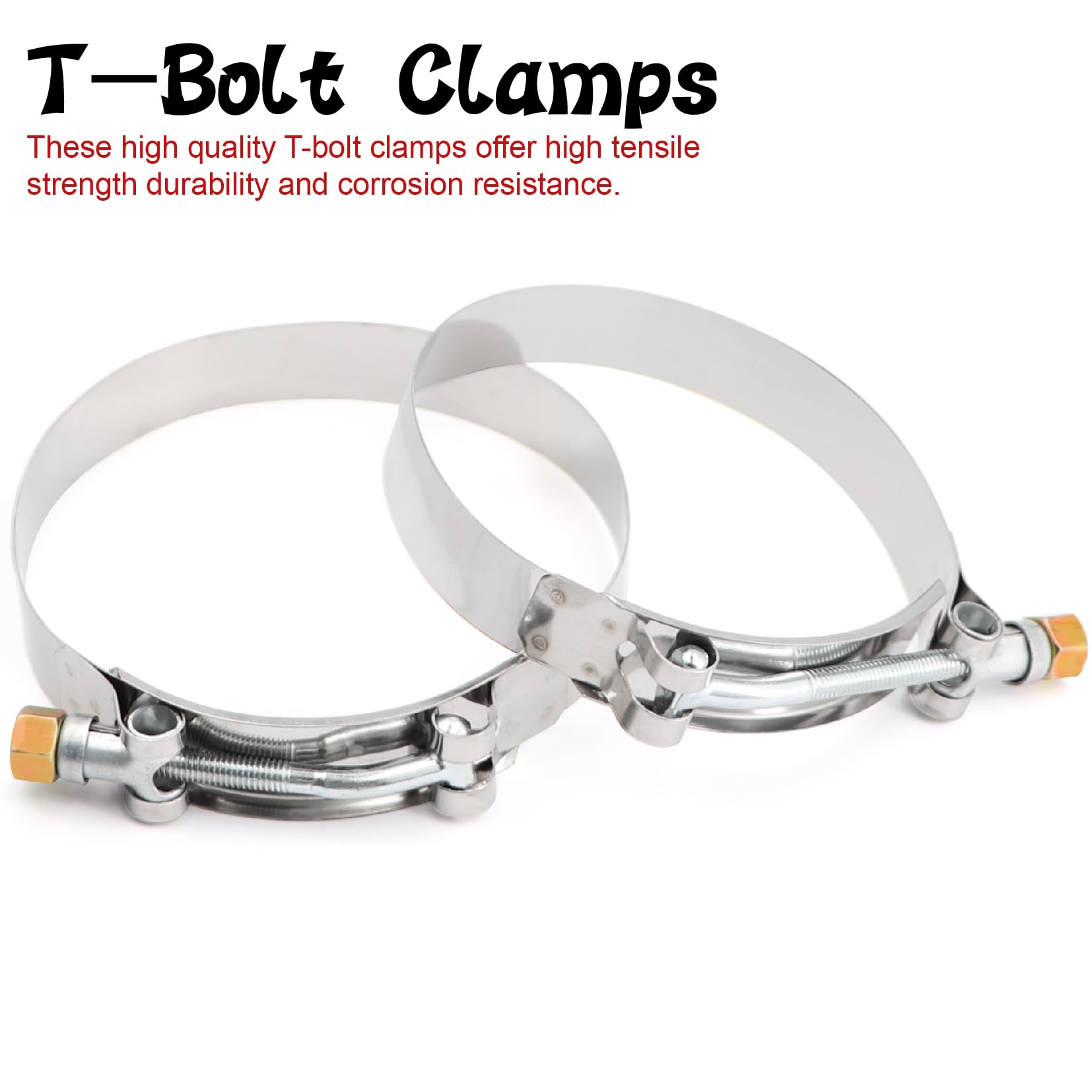 TuoLauthon 45 Degree 3.5 to 4 Inch(89-102mm) Silicone Reducer Coupler Hose,4-Ply Reinforced,Length 4Inch(102mm) with 2Pcs T-Bolt