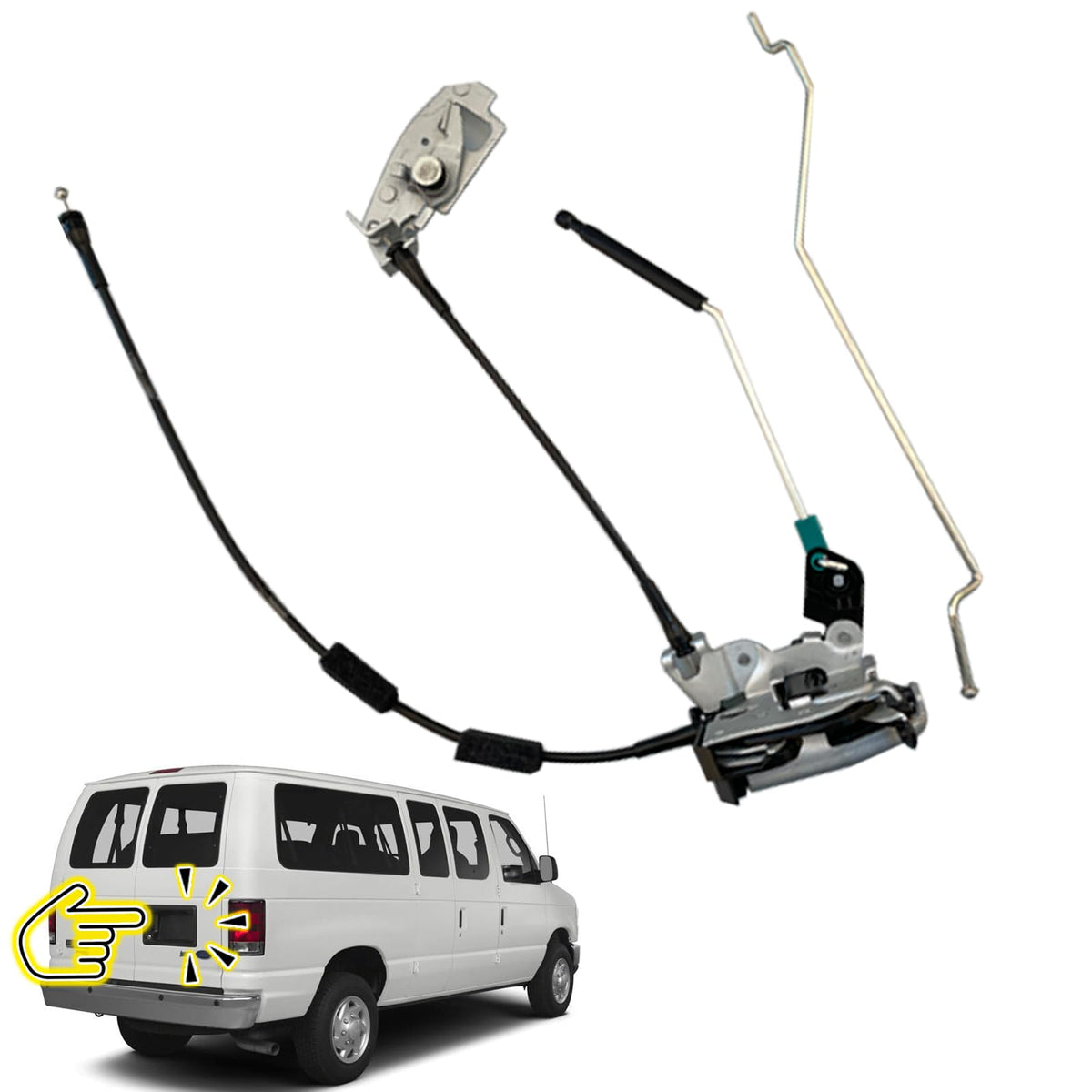 Unikpas Passenger Door Latch Assembly Compatible For 1996-2019 Ford E150 E250 E350 Econoline Van Front Right Door Lock Latch Rep