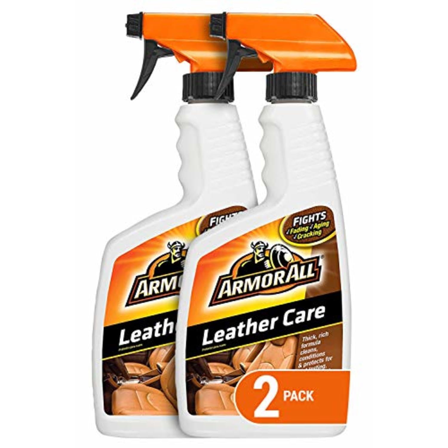 Car Leather Care Spray by Armor All, Leather Cleaner and Protectant for Cars, Trucks and Motorcycles, Includes 2 Bottles, 16 Fl 