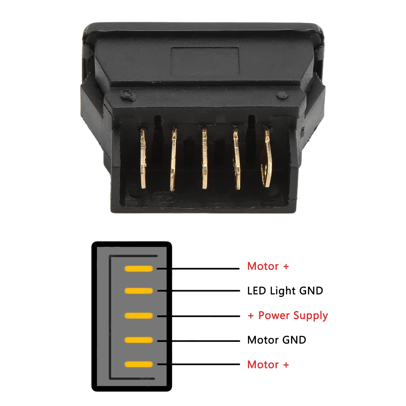 4Pcs 5Pin Power Window Switch Car Universal Glass Lift Drive Switches With Green Lamp Dc12V 24V Power Window Switch