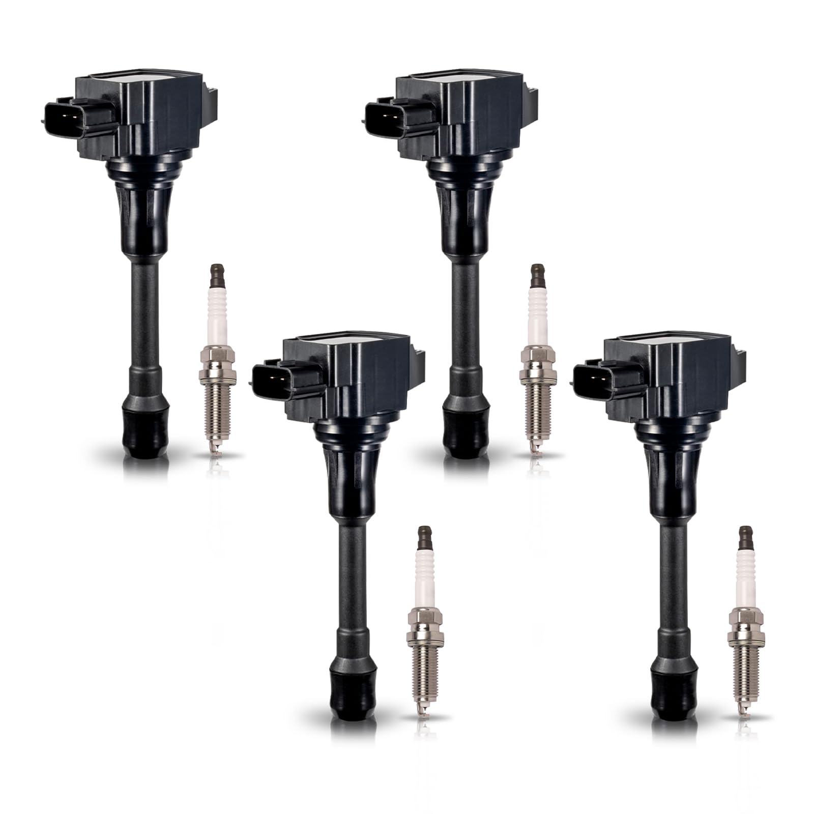 Ena Uf549 Ignition Coil Pack And 9029 Double Iridium Spark Plug Compatible With Nissan Altima Versa Sentra Rogue Select Cube Pathfinder 2007 2008 2009 2010 2011 2012 2013 2.5 1.8 1.6 2.0 L4 Set Of 4