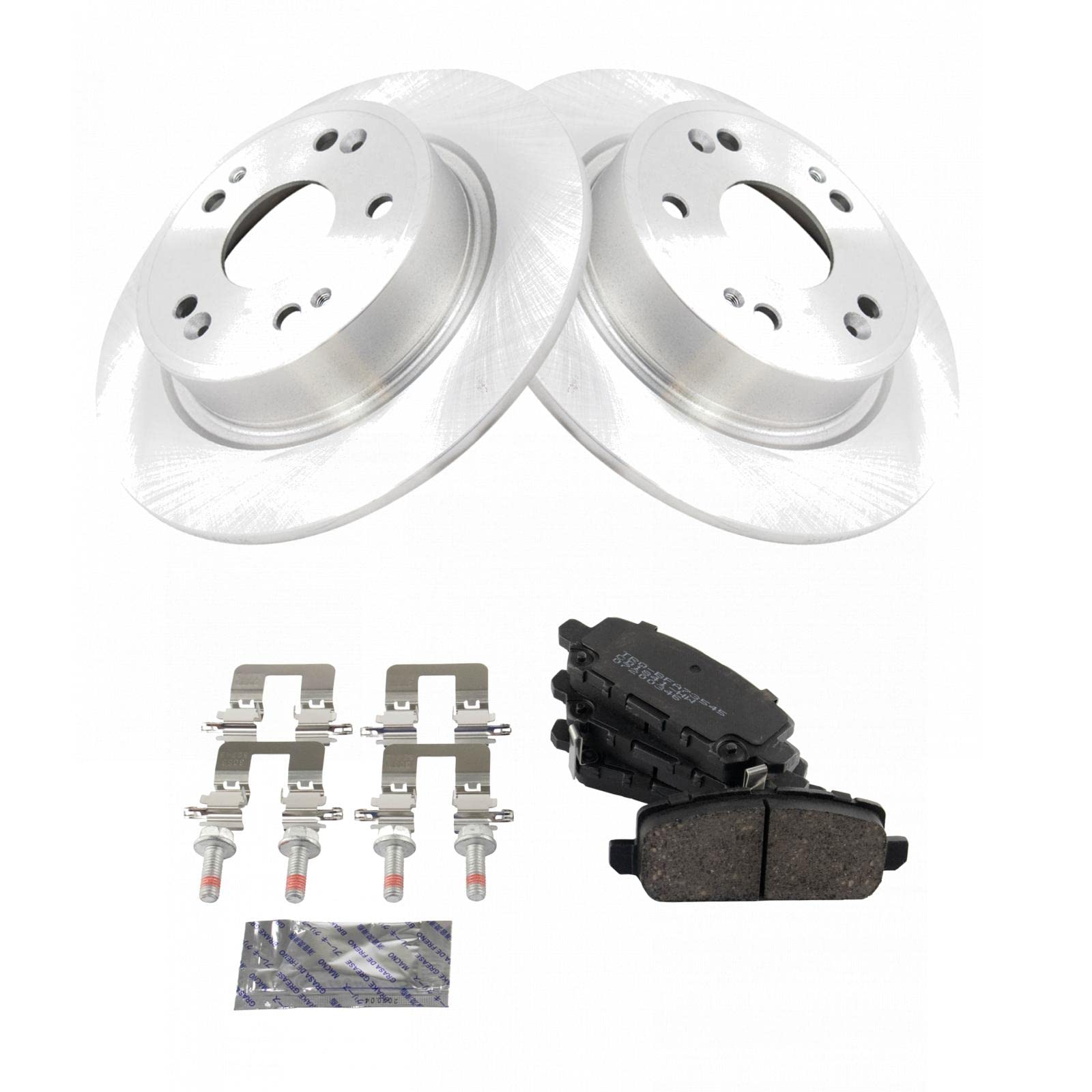 TRQ Rear Brake Pad & Rotor Kit Brake Pads Brake Rotor Ceramic Compatible with 2016-2018 Honda HR-V