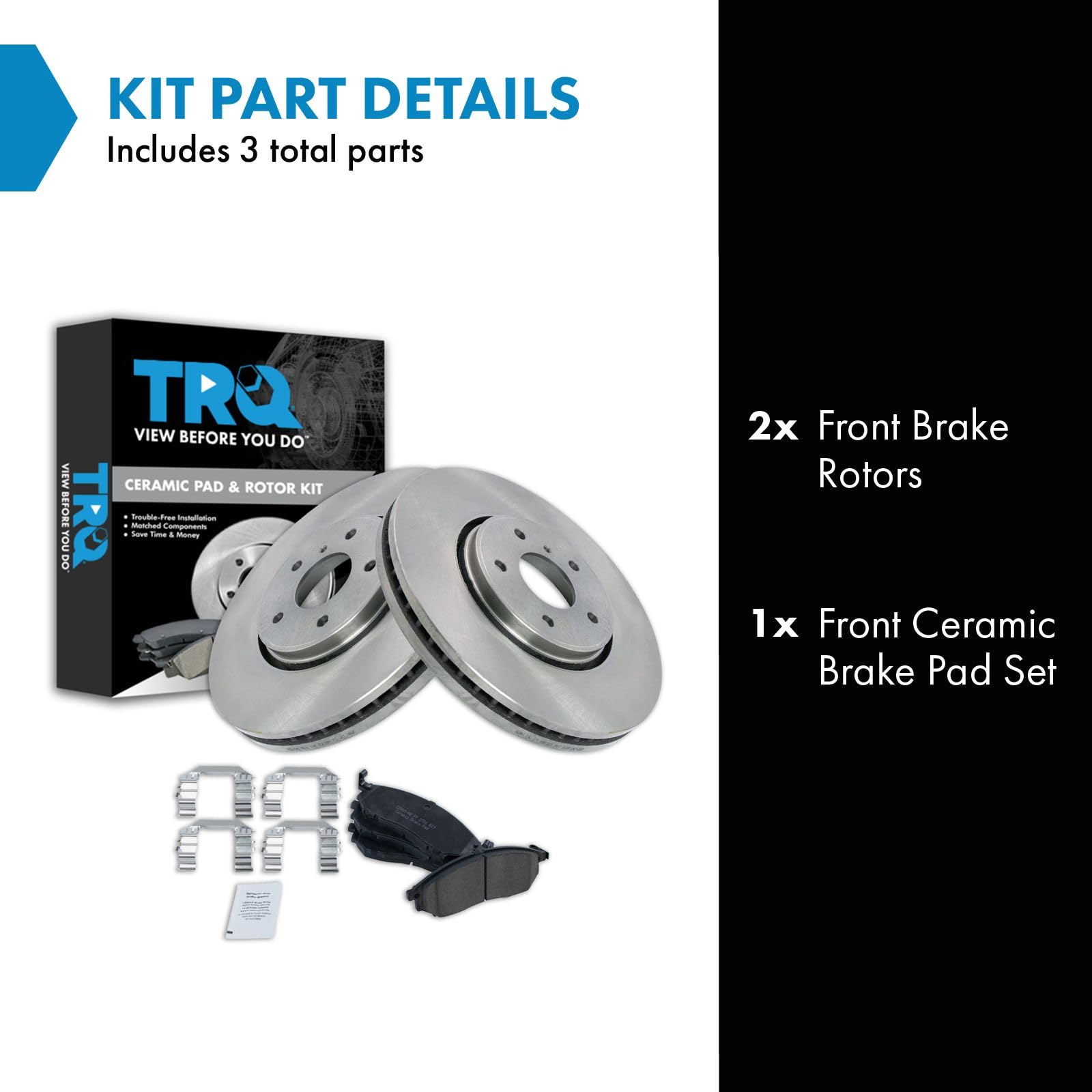 Trq Front Brake Pad & Rotor Kit Brake Pads Brake Rotor Ceramic Compatible With 2005-2012 Infiniti Fx35 2013 Fx37 2005-2008 Fx45