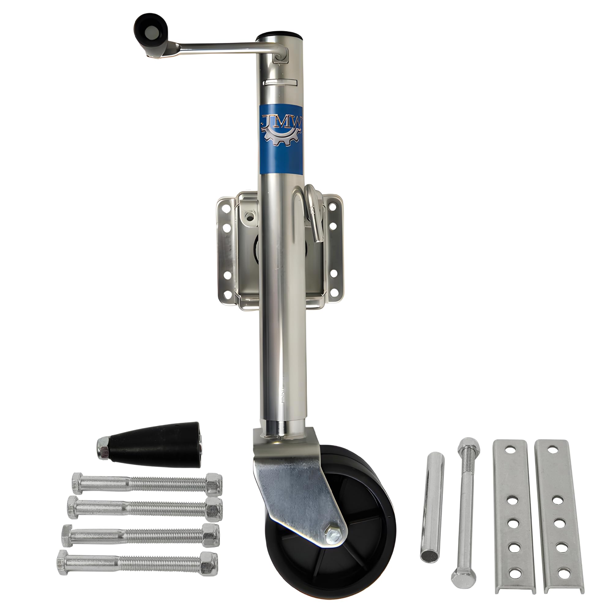 Jeremywell 1500Lbs Trailer Jack With Double Wheel, Adjustable 12'' Lift Travel, Boat On For Boat Rv Utility, Swivel Tongue Towin