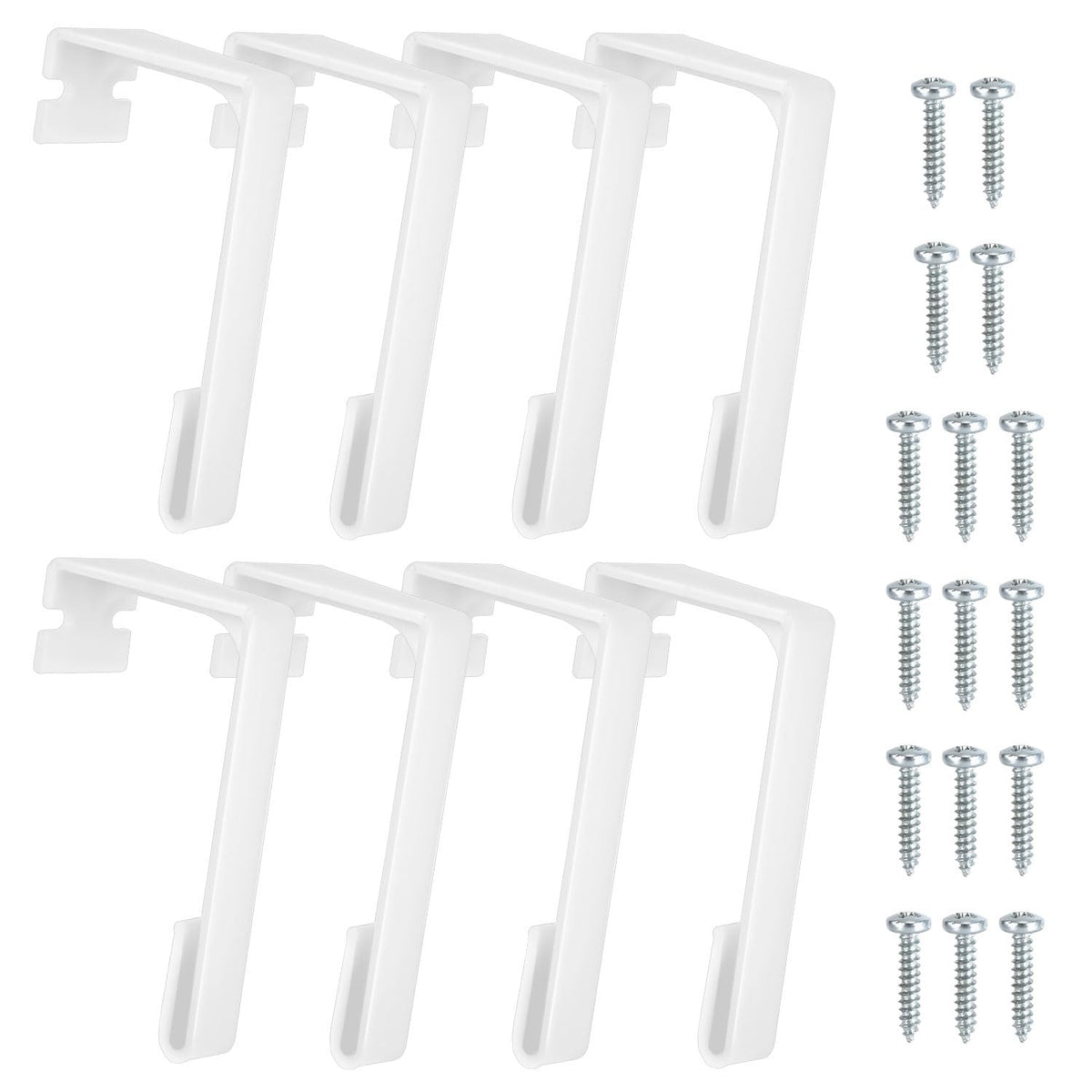8 Pack Rv Curtain Track Clip Set, Plastic Camper Window Curtain Hold Down Rv Side Curtain Holder With 16Pcs Screws Rv Parts And 