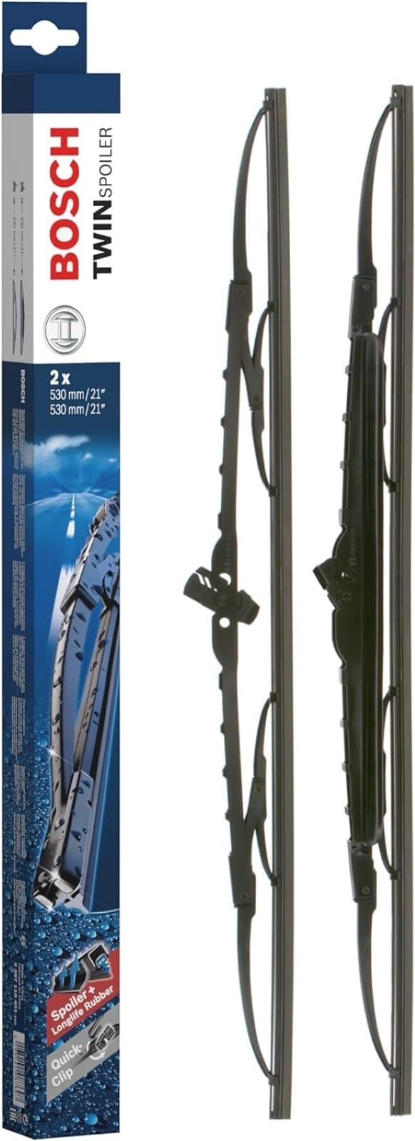 Bosch 3397118401 Twin Spoiler Original Equipment Replacement Wiper Blade - 21'/21' (Set Of 2)