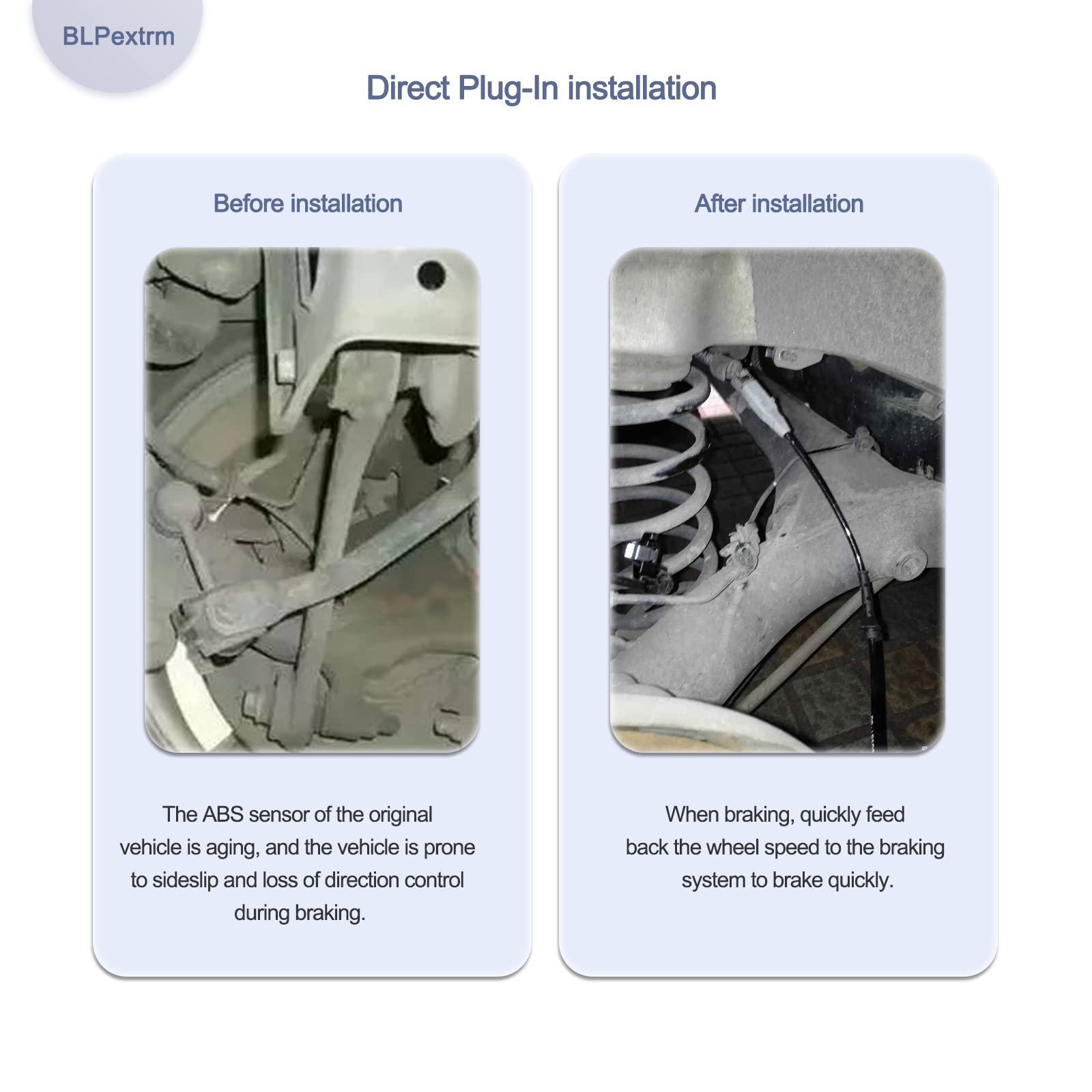 ABS Wheel Speed Sensor, Front Rear Left Right, for Chevy Avalanche Suburban 1500 Tahoe 2007-2012, Silverado 1500 2007-2013, for