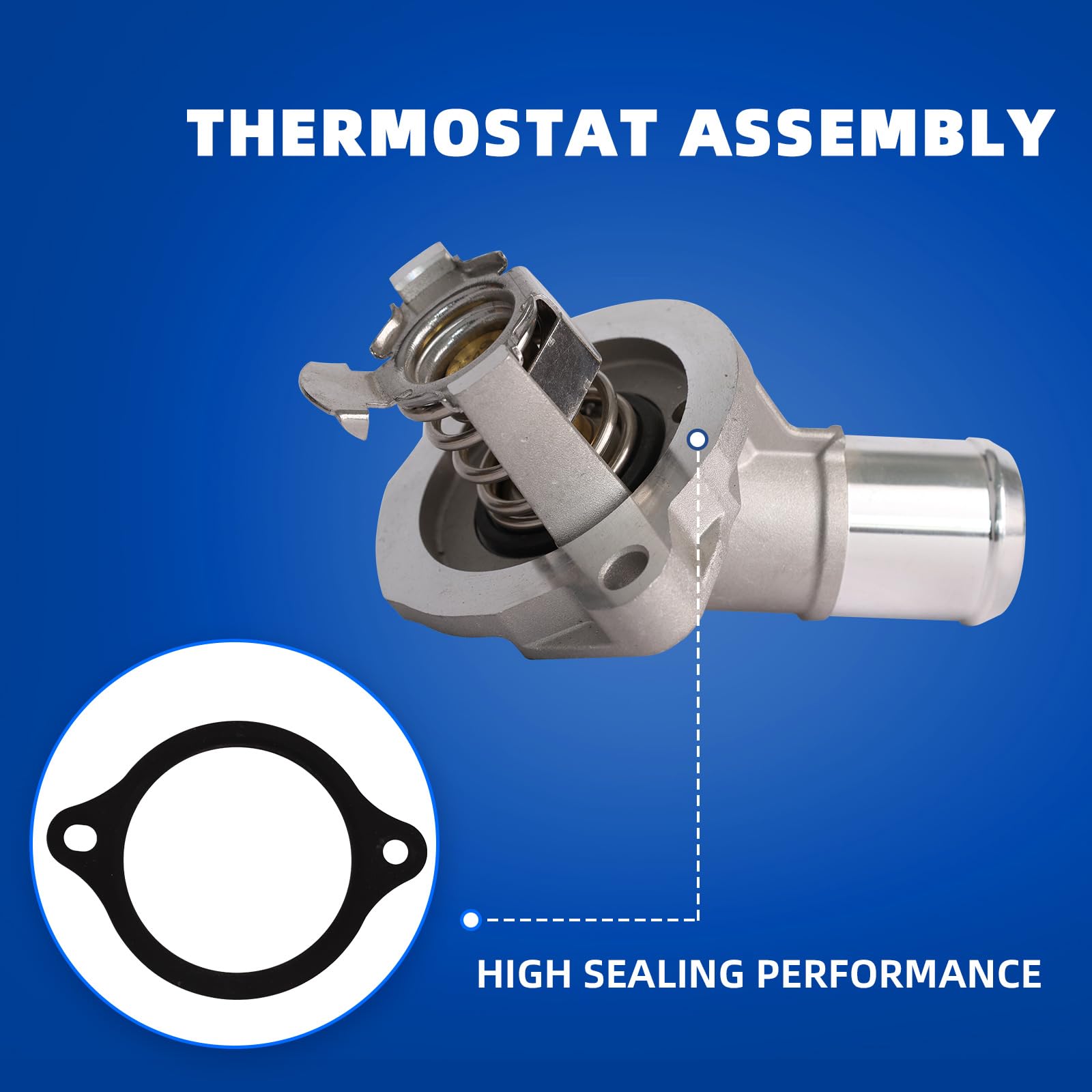 Mitzone Aluminum Engine Coolant Thermostat Housing Assembly Compatible With 2016-2019 Chevy Cruze 2018-2023 Equinox 2016-2022 Bu